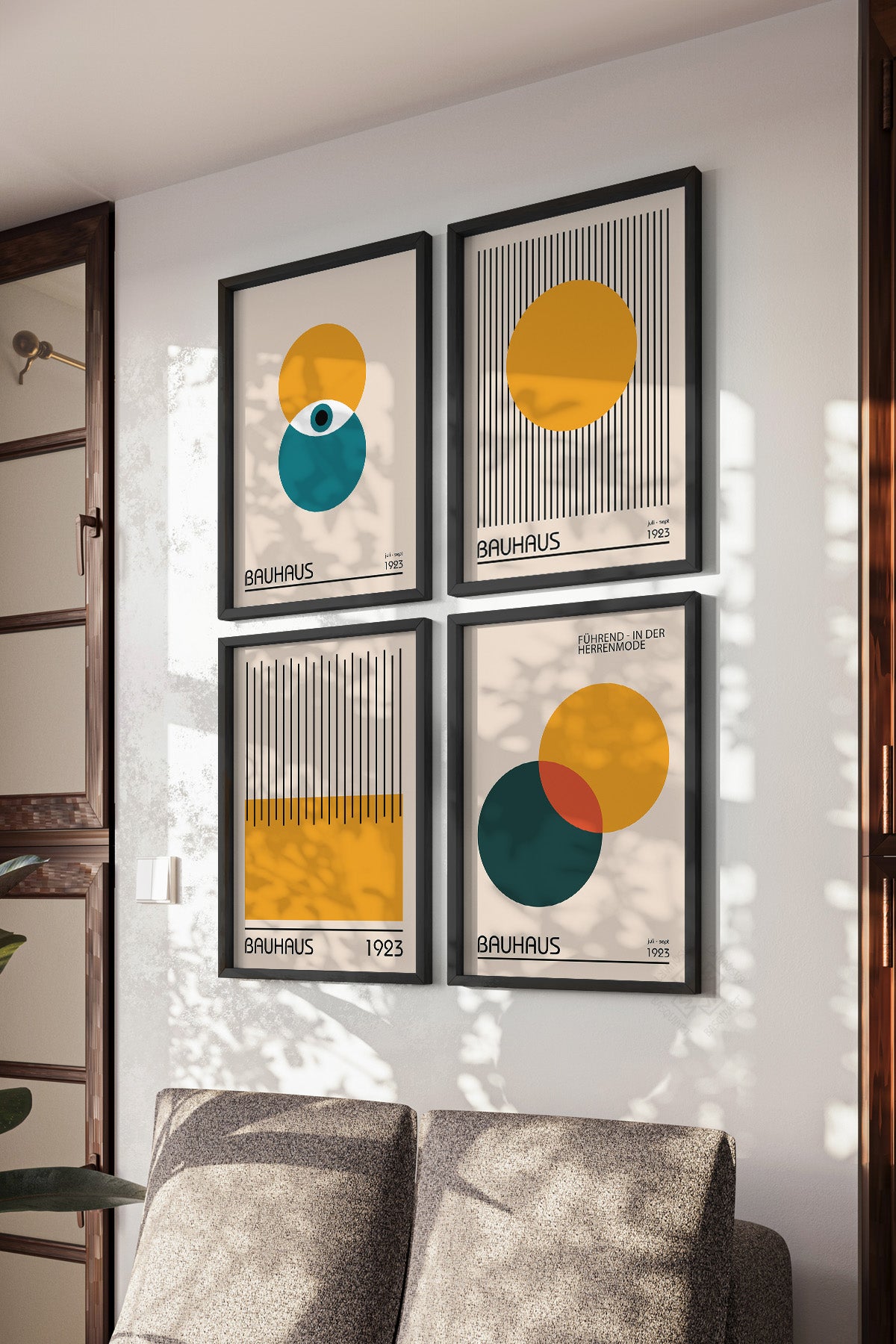 Bauhaus 4'lü Siyah Çerçeveli Poster, Tablo Seti No:23