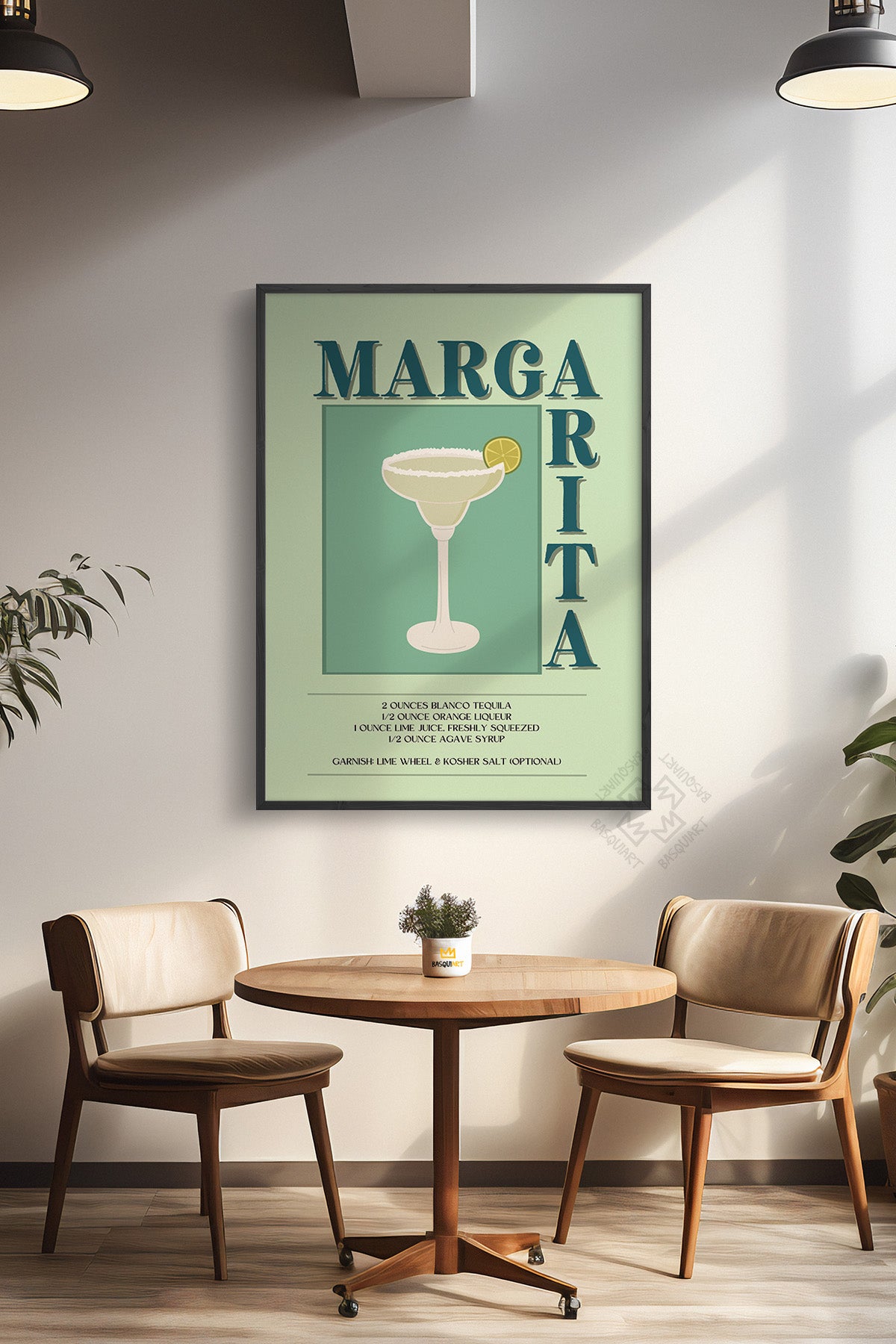 Kokteyl Serisi Siyah Çerçeveli Poster, Tablo, Cafe, Restoran, Mutfak Duvar Dekoru No:54