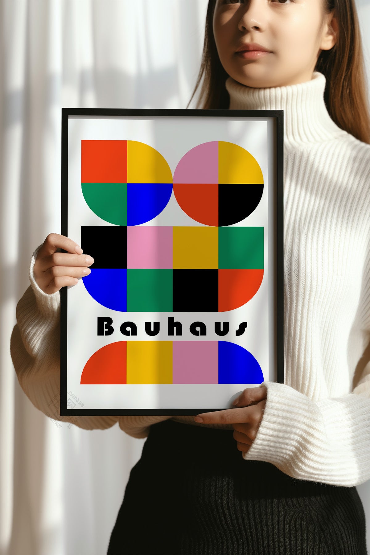 Bauhaus Serisi Siyah Çerçeveli Poster, Tablo No:13