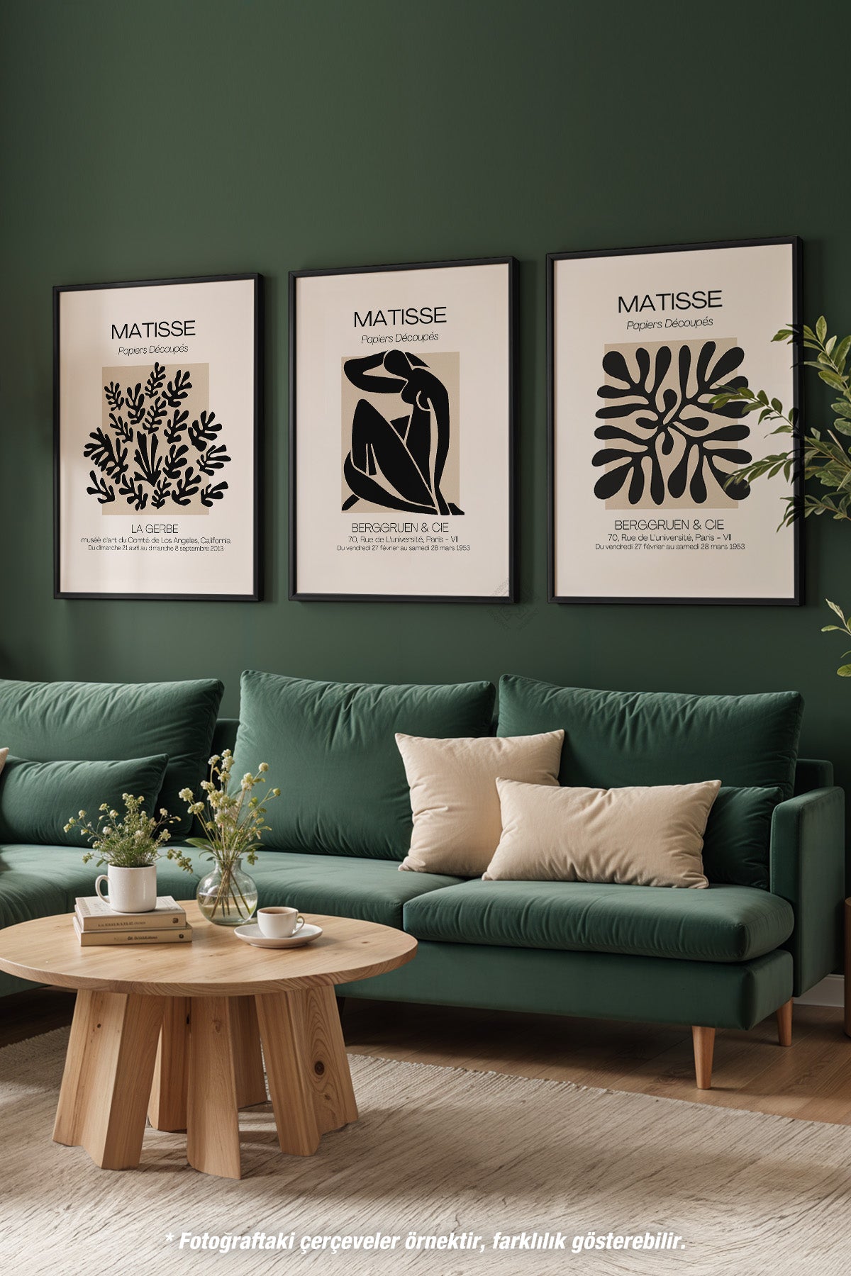 Bohem Matisse 3'lü Siyah Çerçeveli Poster, Tablo Seti No:34