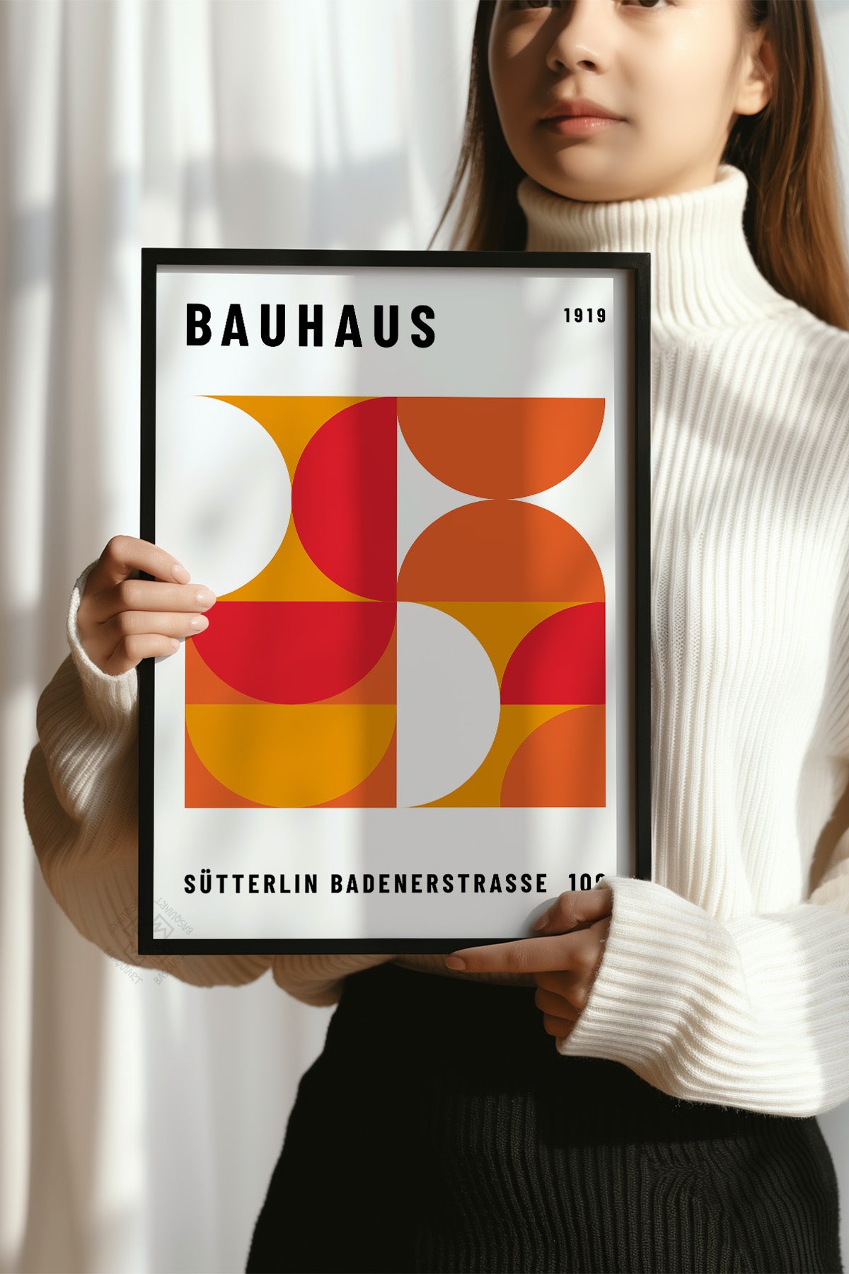 Bauhaus Serisi Siyah Çerçeveli Poster, Tablo No:91