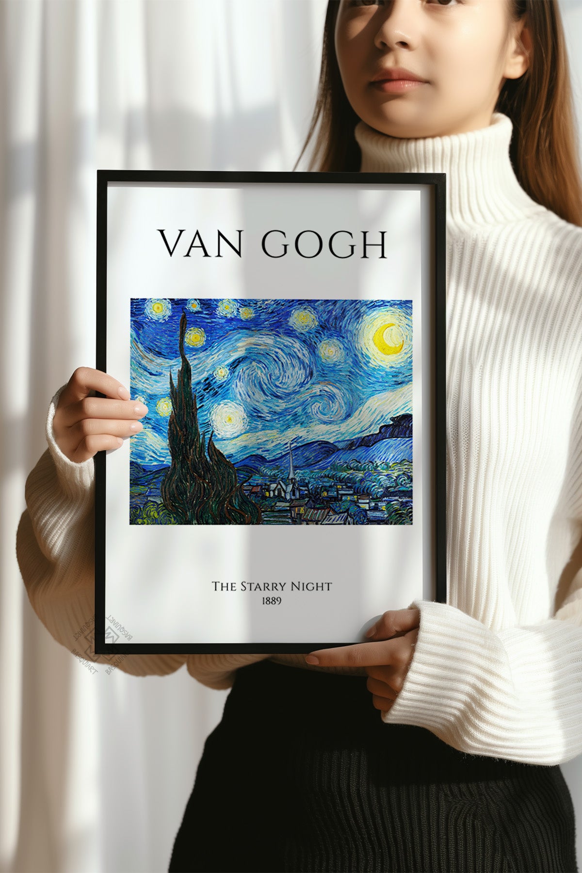 Vincent Van Gogh Serisi Siyah Çerçeveli Poster, Tablo Duvar Dekoru No:5