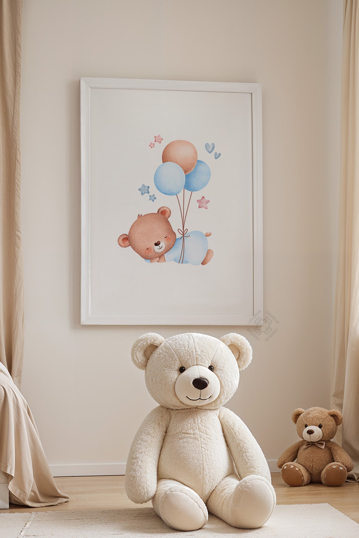 Çocuk Odası, Bebek Odası Beyaz Çerçeveli Poster, Tablo No:2