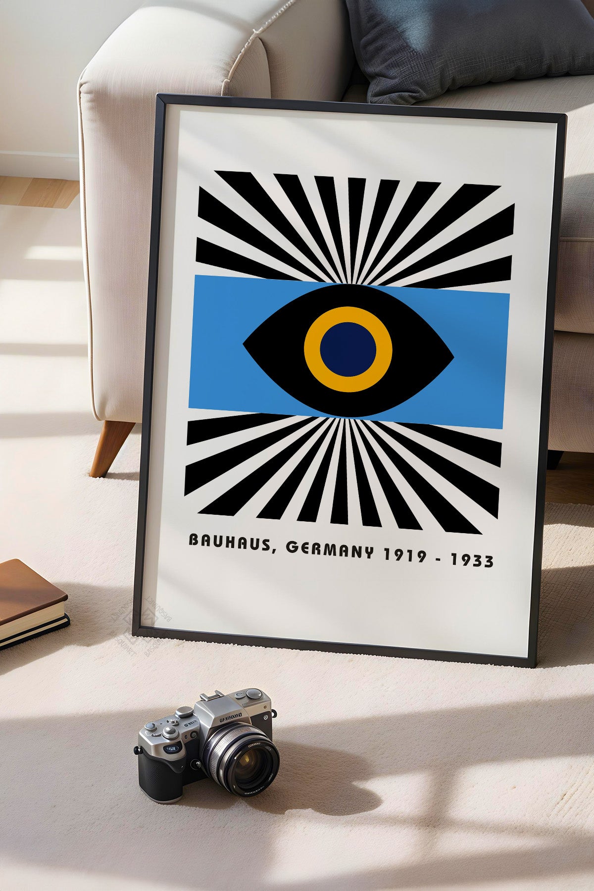 Bauhaus Serisi Siyah Çerçeveli Poster, Tablo No:114
