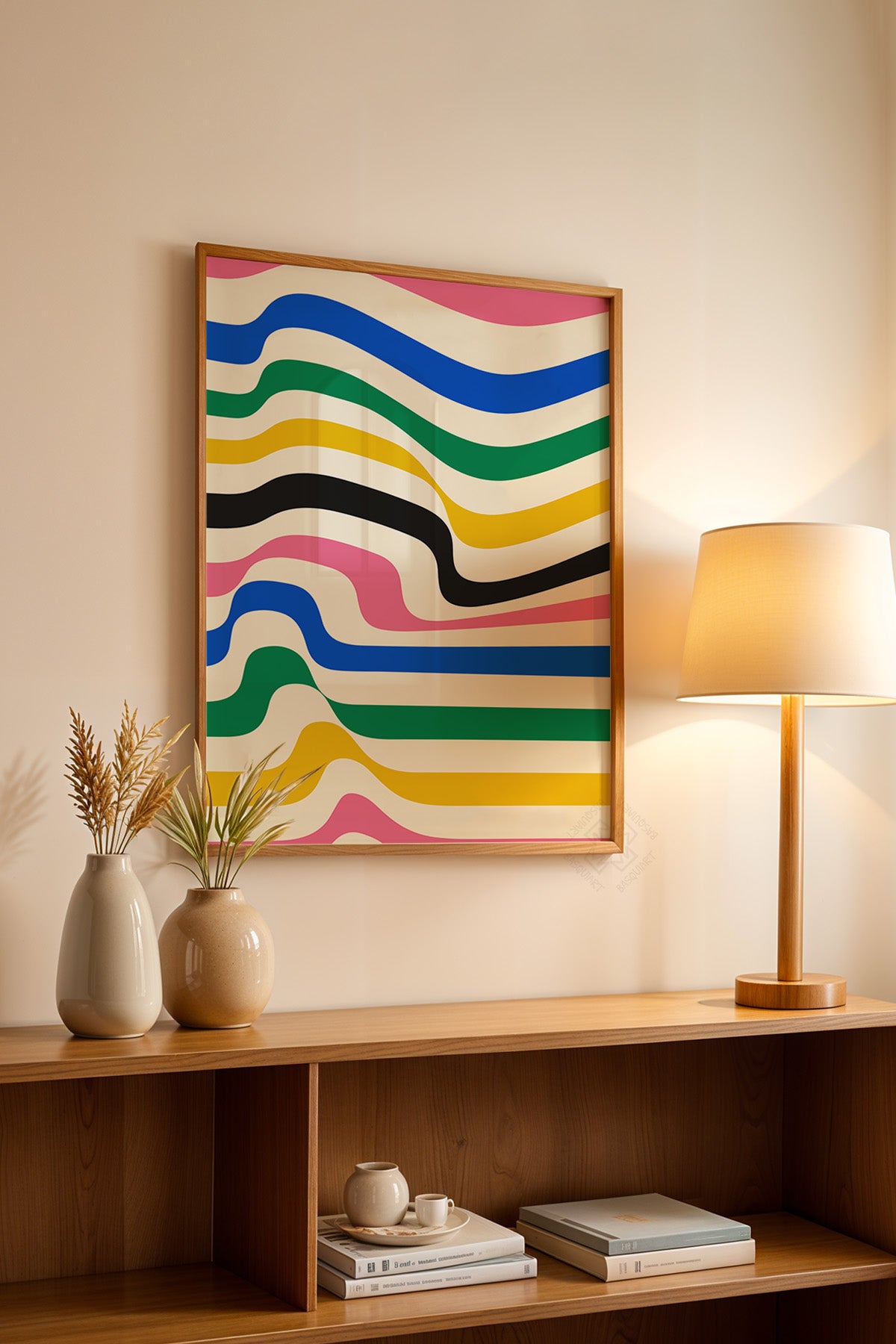 Bauhaus Serisi Ahşap Çerçeveli Poster, Tablo No:36