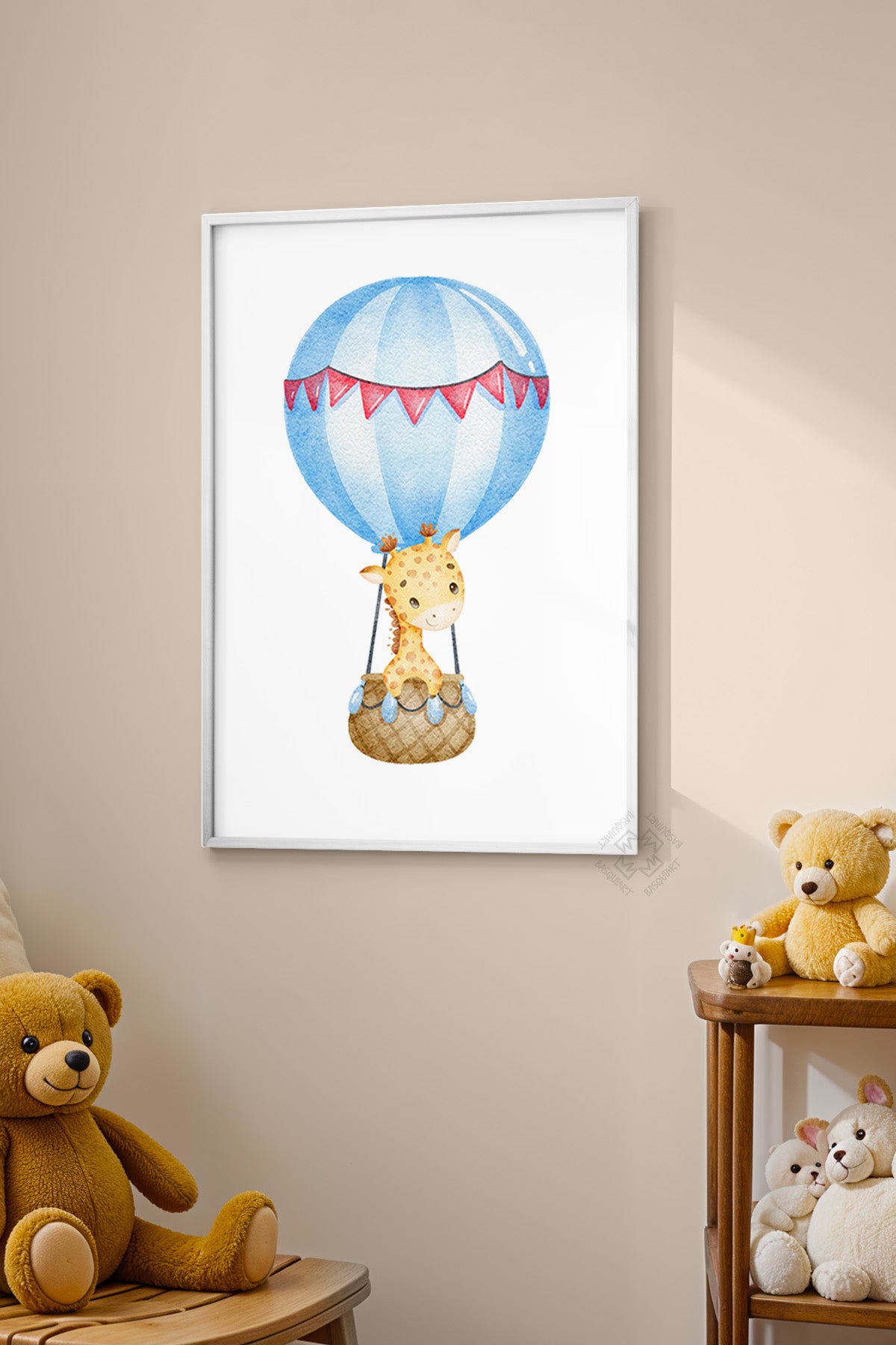 Çocuk Odası, Bebek Odası Beyaz Çerçeveli Poster, Tablo No:7