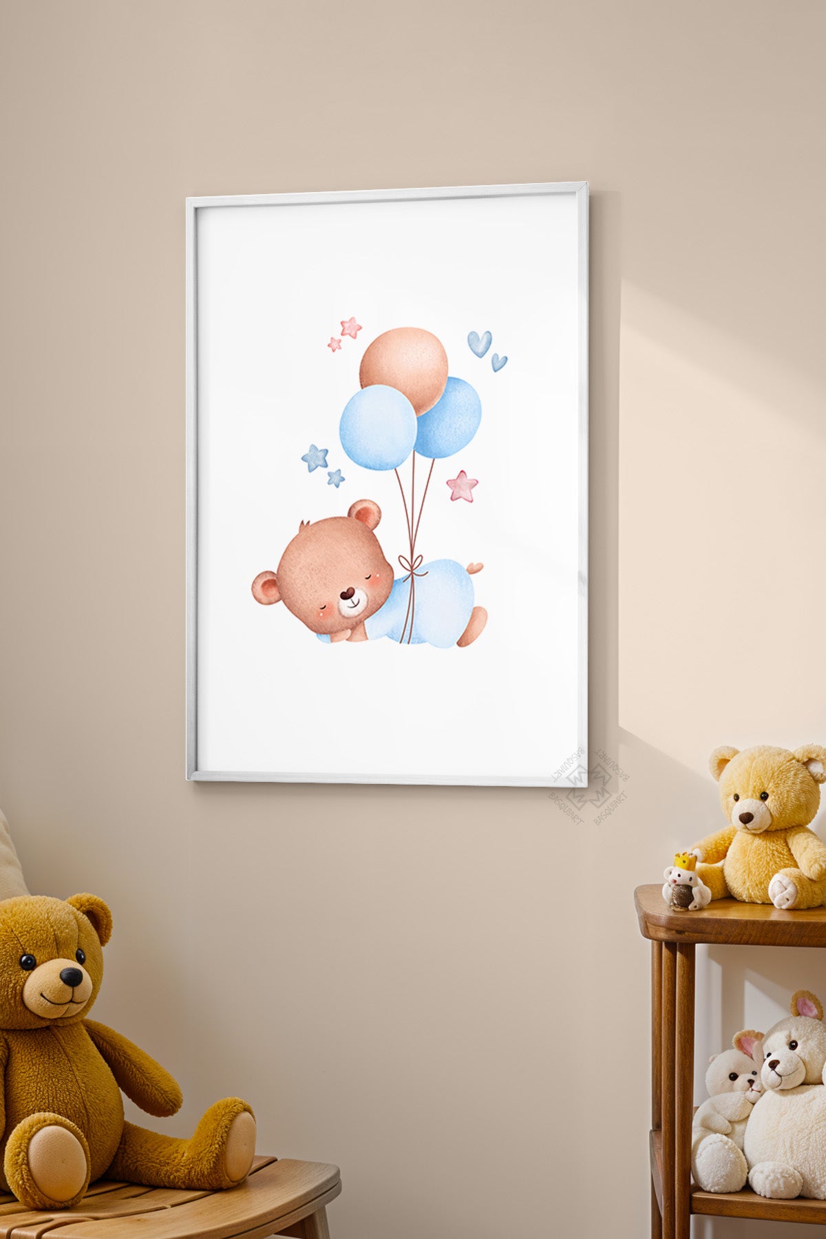 Çocuk Odası, Bebek Odası Beyaz Çerçeveli Poster, Tablo No:2