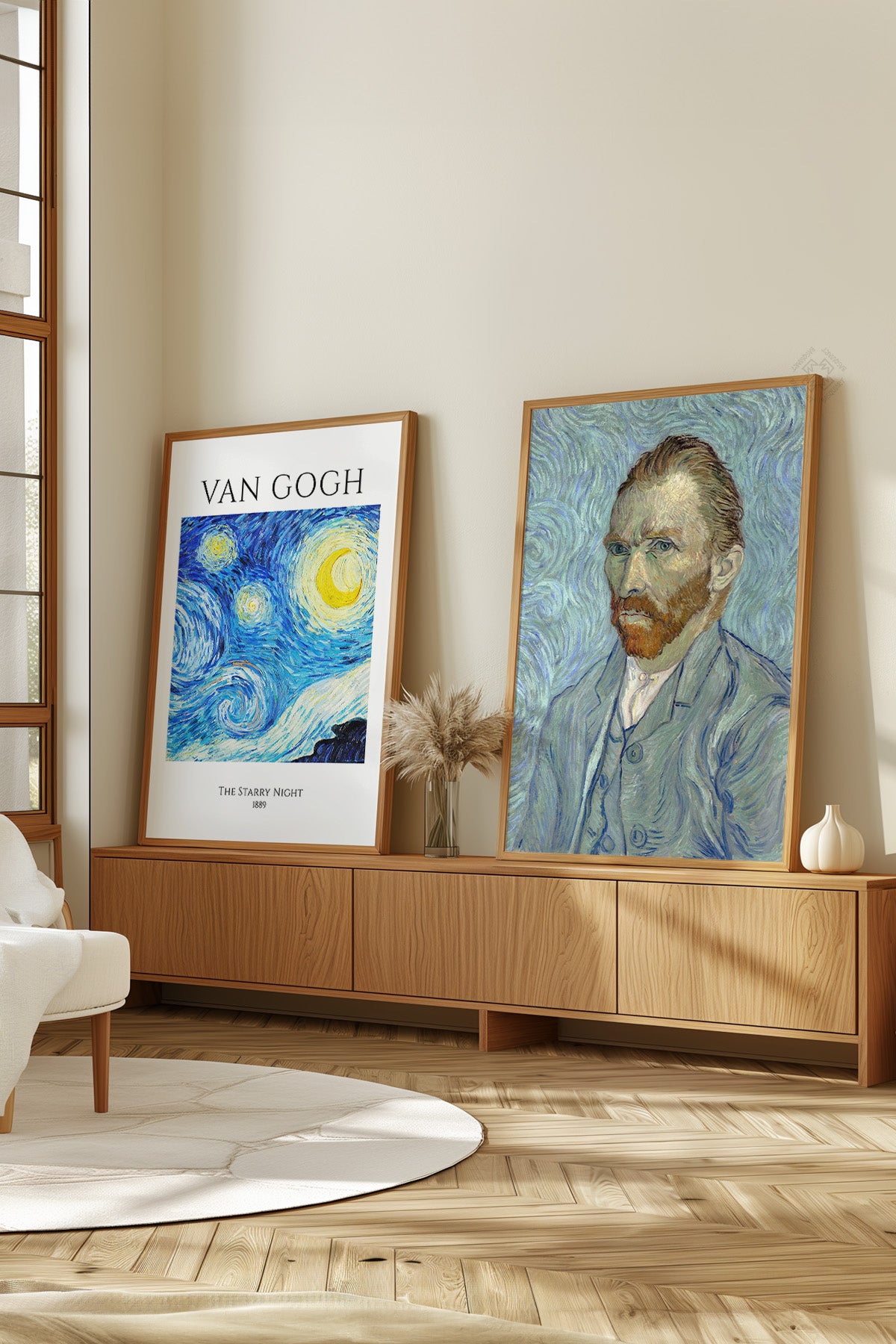 Van Gogh 2'li Ahşap Çerçeveli Poster, Tablo Seti No:37