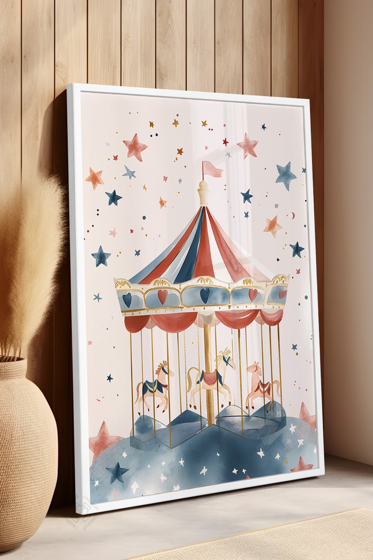 Çocuk Odası, Bebek Odası Beyaz Çerçeveli Poster, Tablo No:49