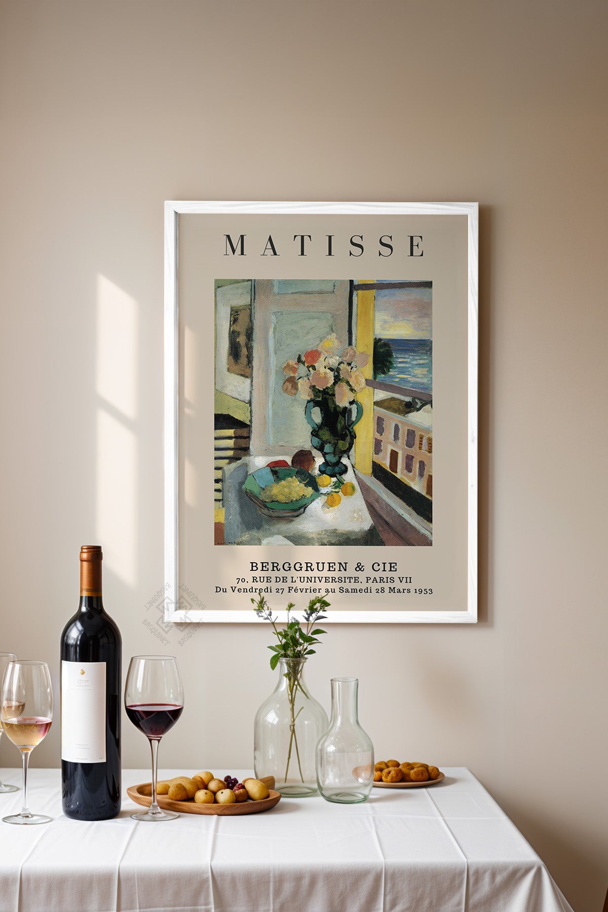 Henri Matisse Serisi Beyaz Çerçeveli Poster, Tablo Duvar Dekoru No:14