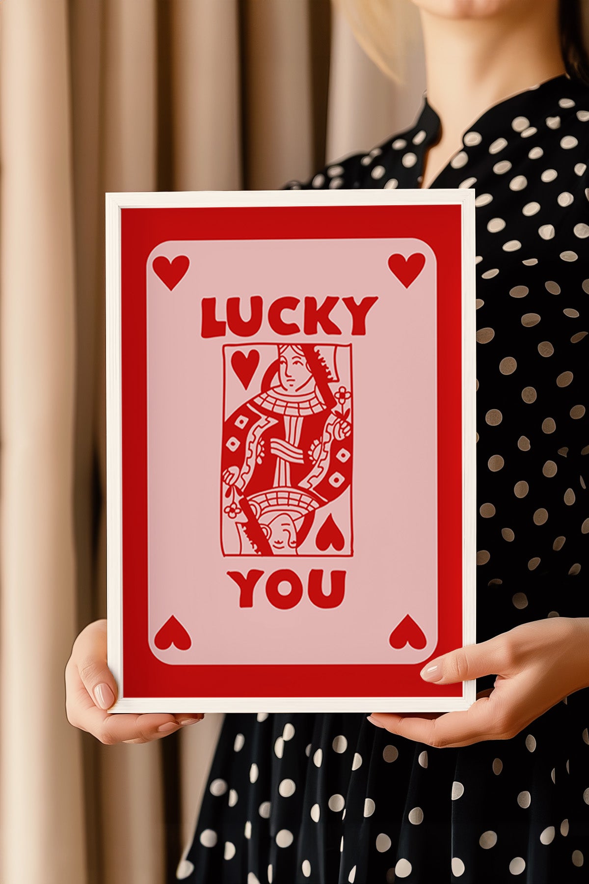 Lucky You Serisi Beyaz Çerçeveli Poster, Tablo Duvar Dekoru No:78