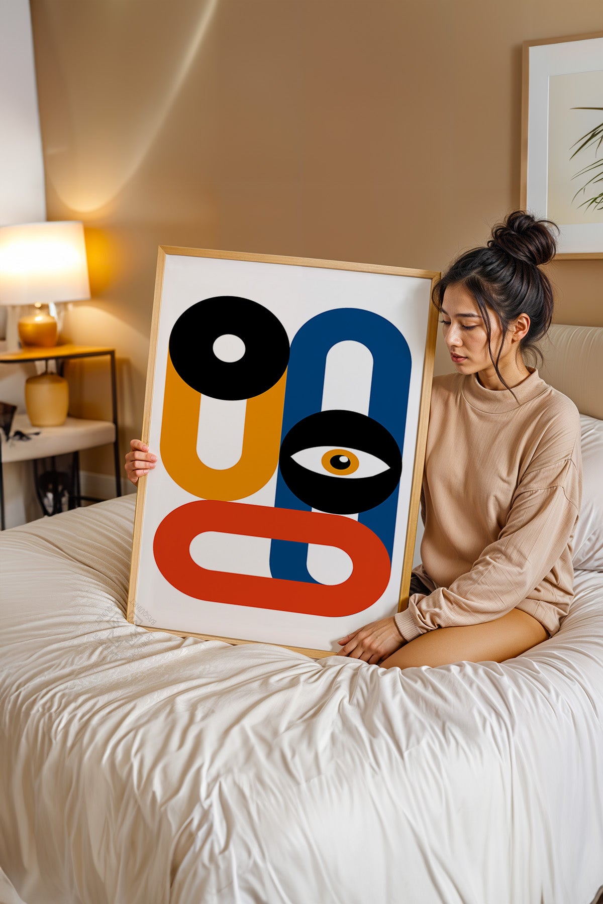 Bauhaus Serisi Ahşap Çerçeveli Poster, Tablo No:2