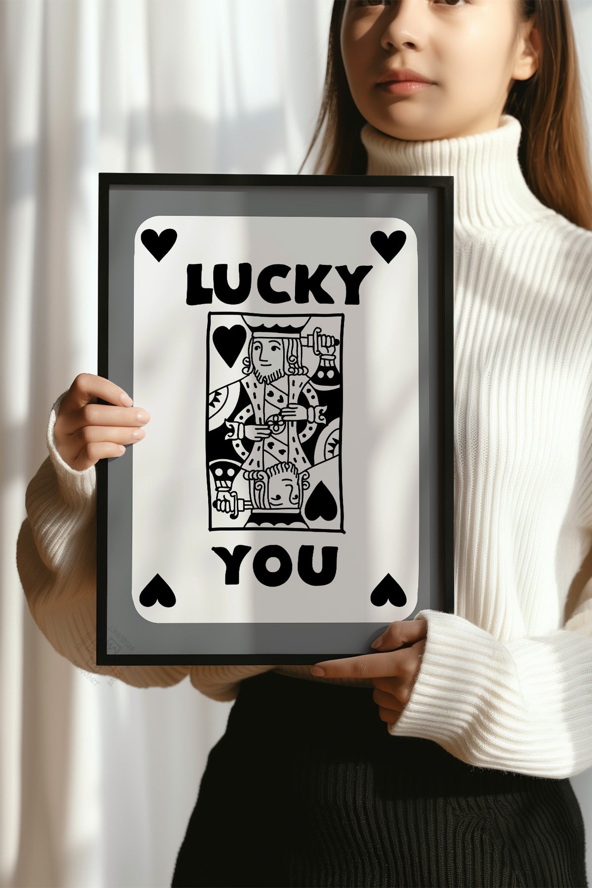 Lucky You Serisi Siyah Çerçeveli Poster, Tablo Duvar Dekoru No:105