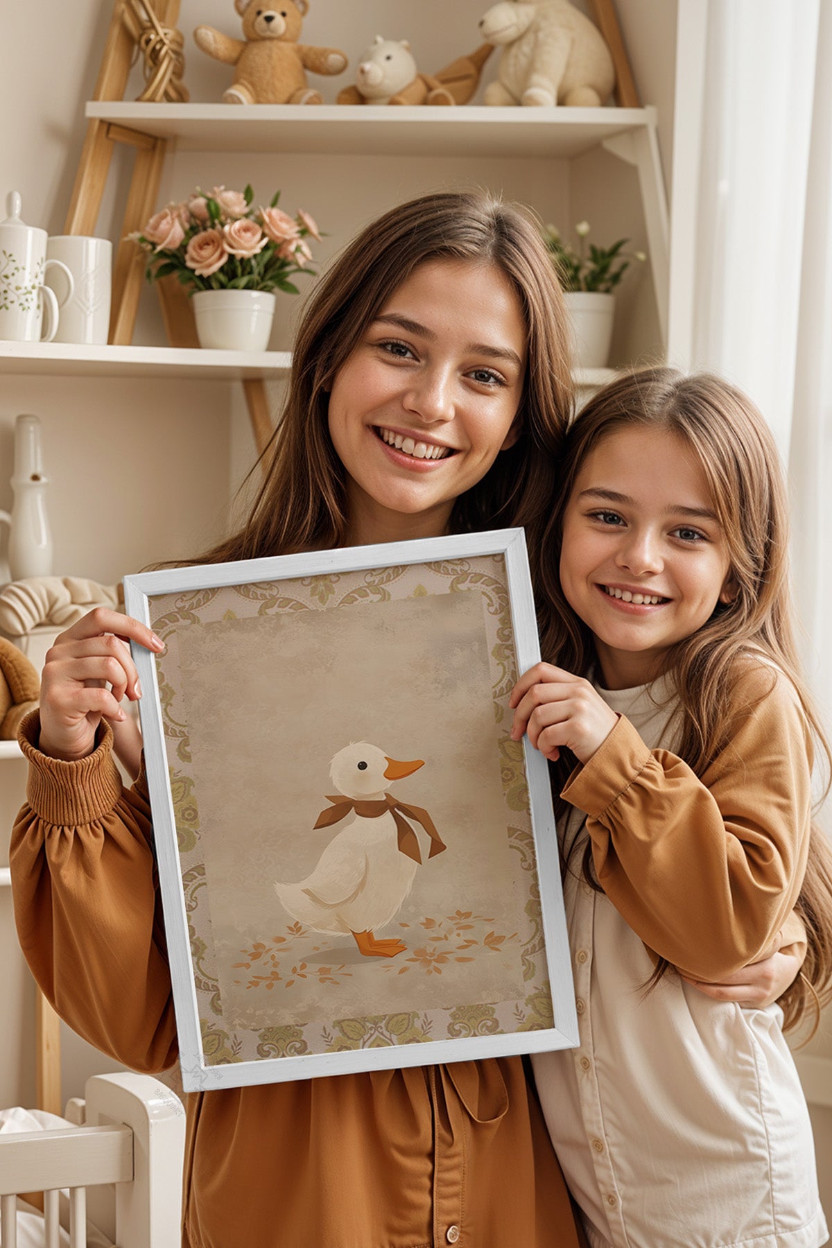 Çocuk Odası, Bebek Odası Beyaz Çerçeveli Poster, Tablo No:62