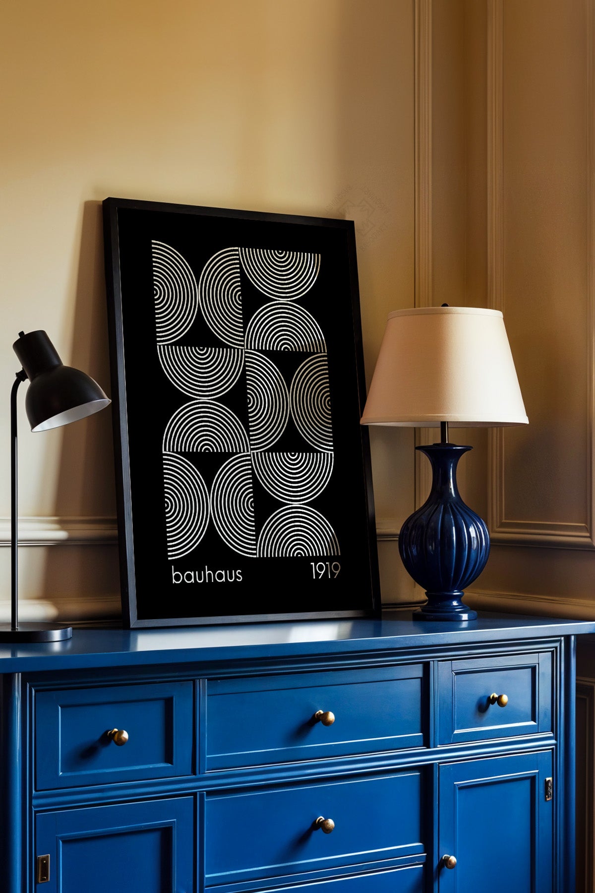 Bauhaus Serisi Siyah Çerçeveli Poster, Tablo No:41