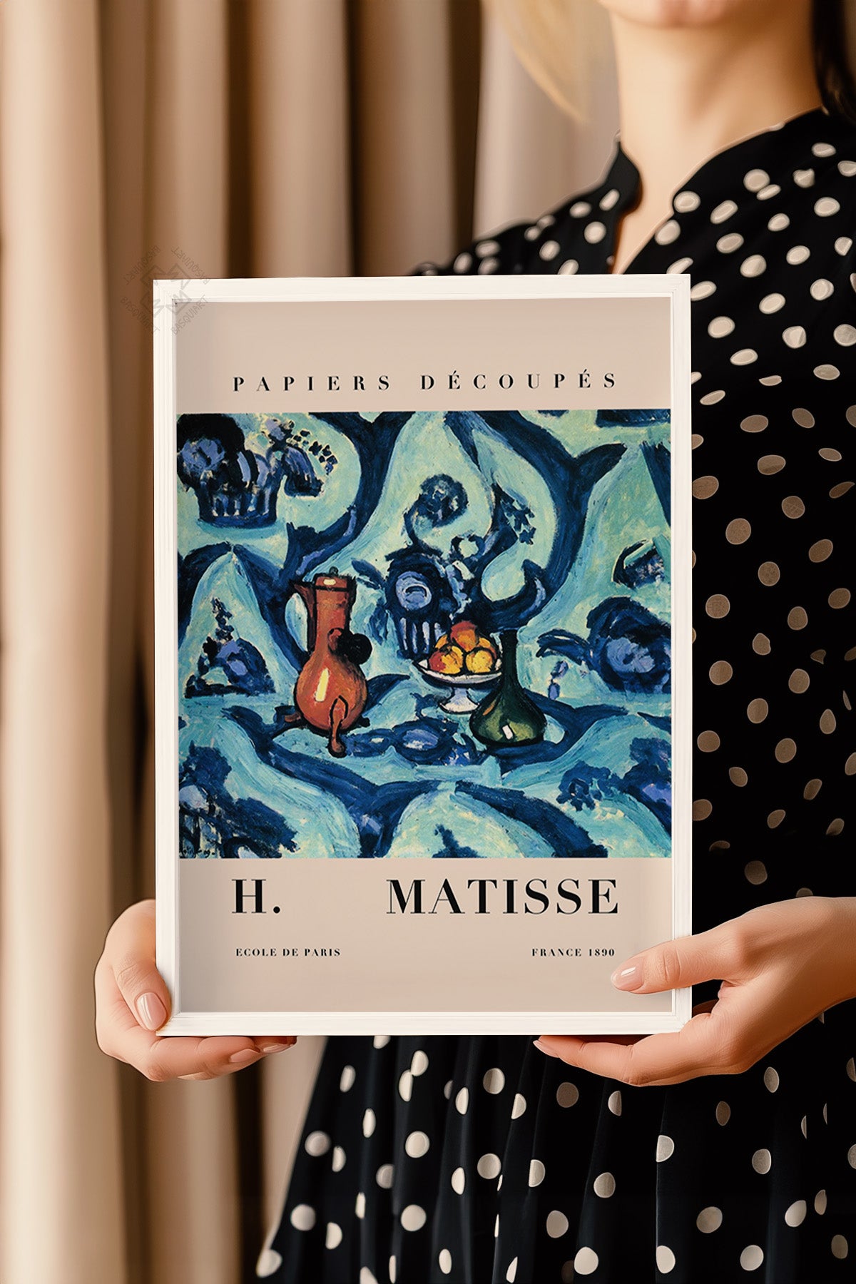 Henri Matisse Serisi Beyaz Çerçeveli Poster, Tablo Duvar Dekoru No:21