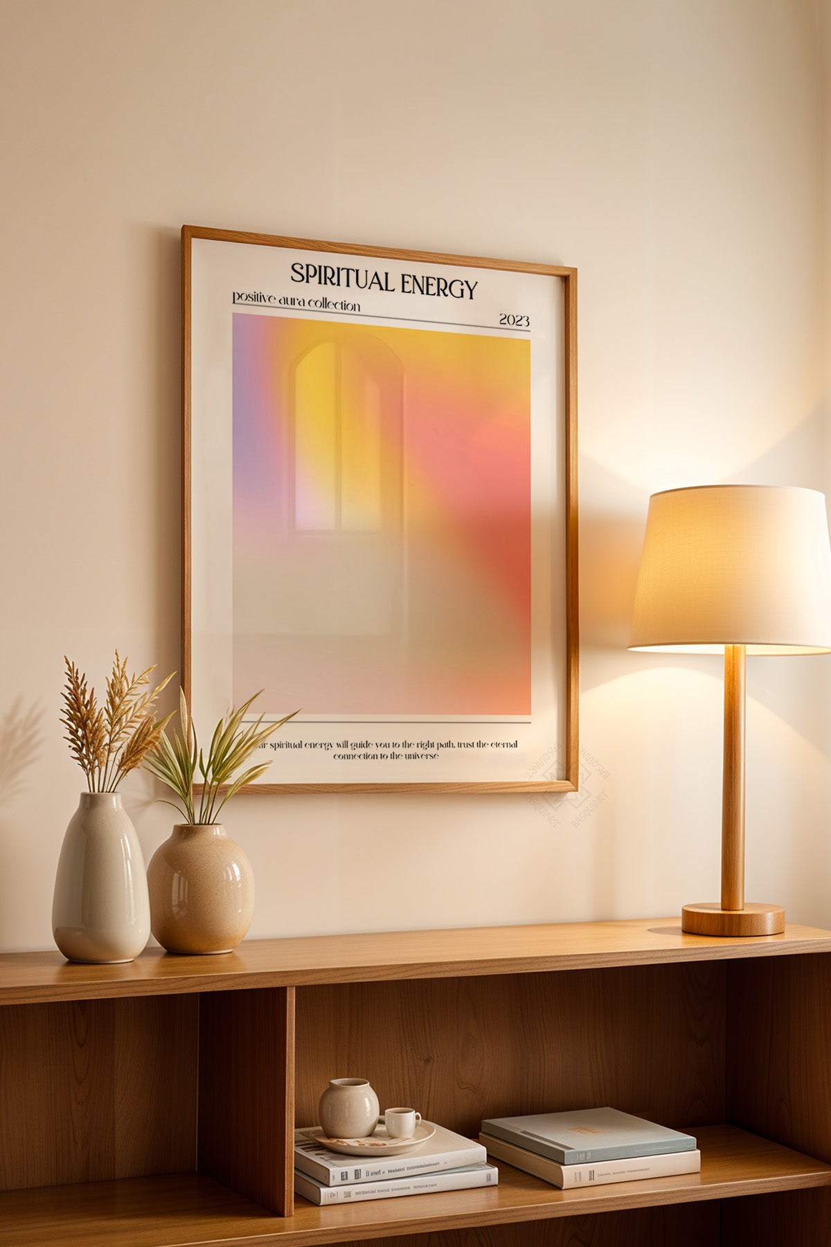 Aura Serisi Ahşap Çerçeveli Poster, Tablo No:54