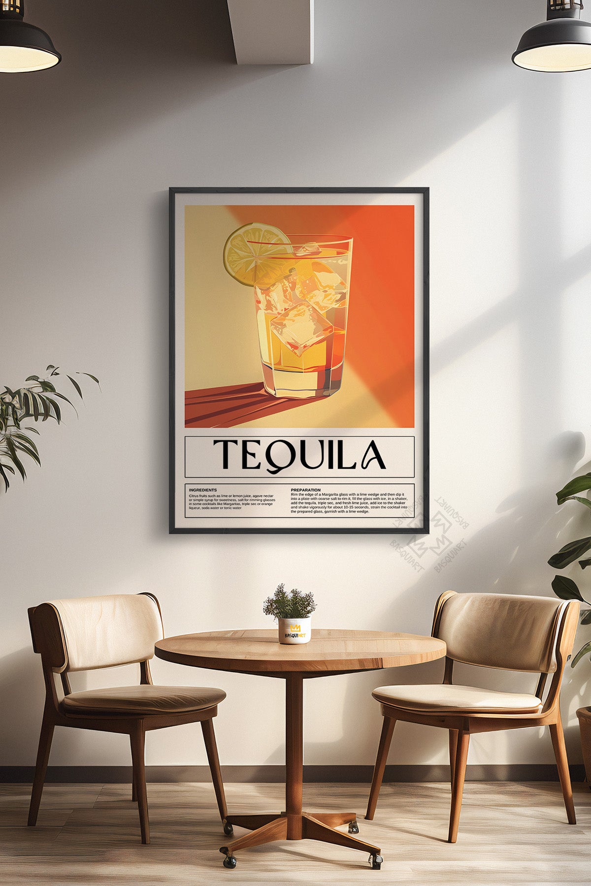 Kokteyl Serisi Siyah Çerçeveli Poster, Tablo, Cafe, Restoran, Mutfak Duvar Dekoru No:14