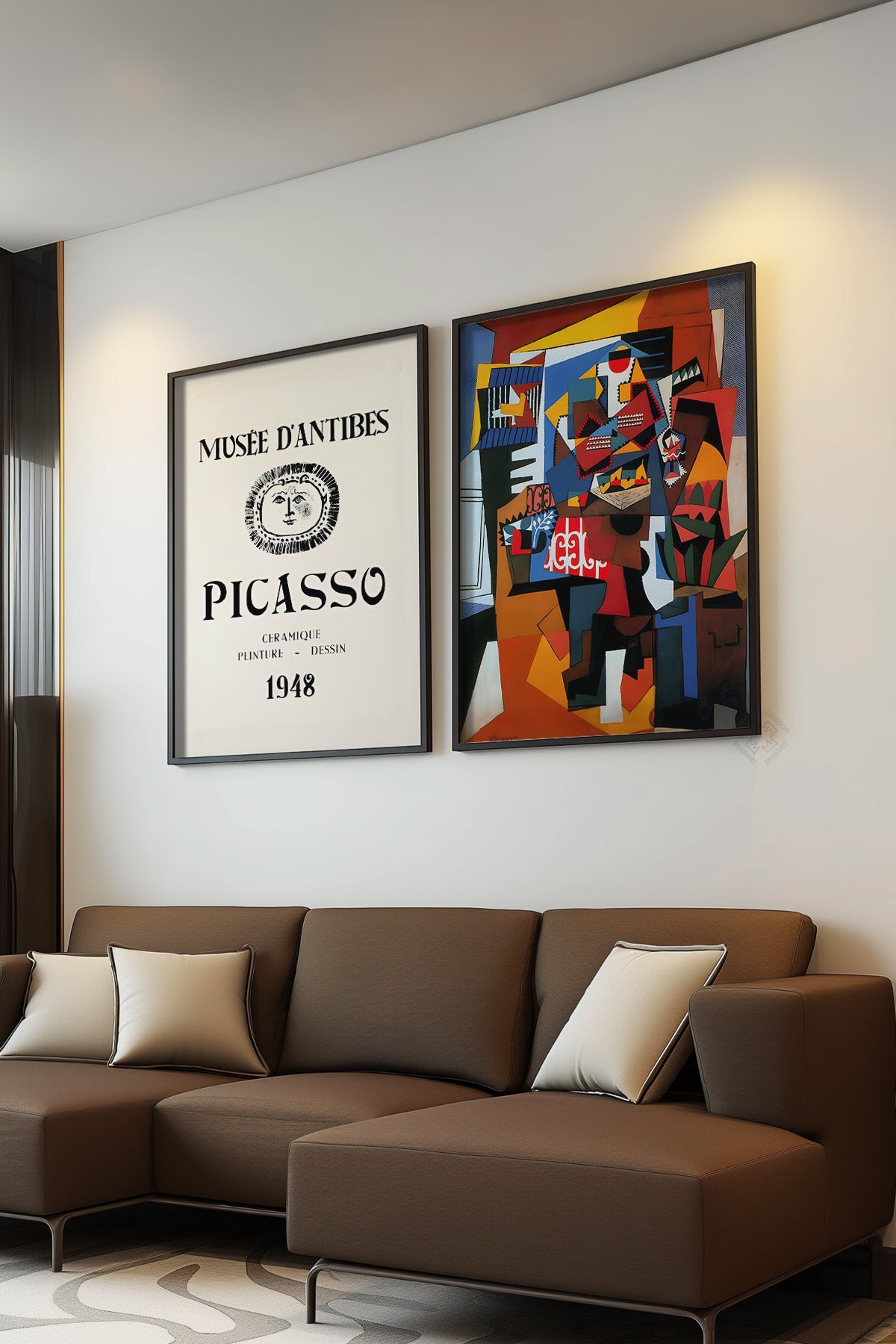 Picasso 2'li Siyah Çerçeveli Poster, Sanatsal Tablo Seti No:11