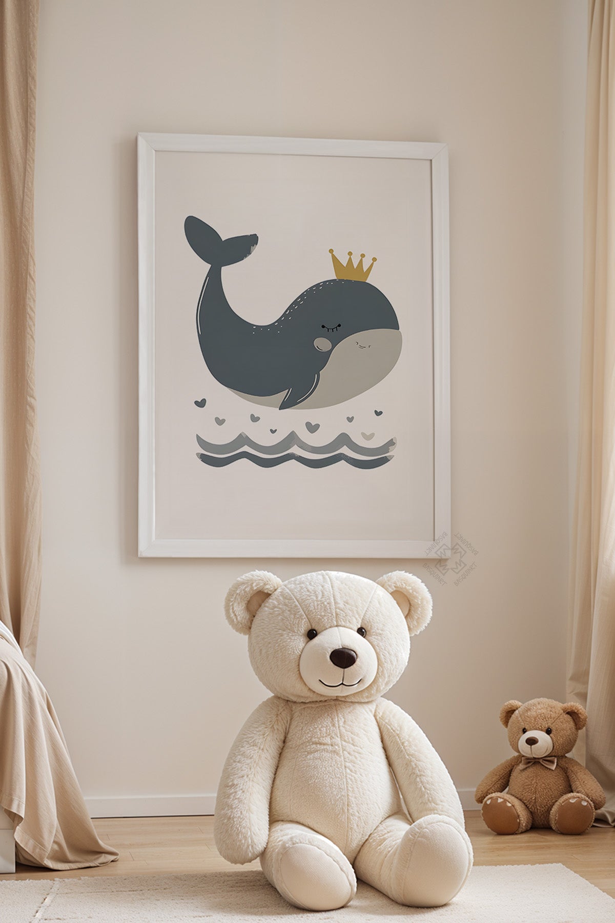 Çocuk Odası, Bebek Odası Beyaz Çerçeveli Poster, Tablo No:51