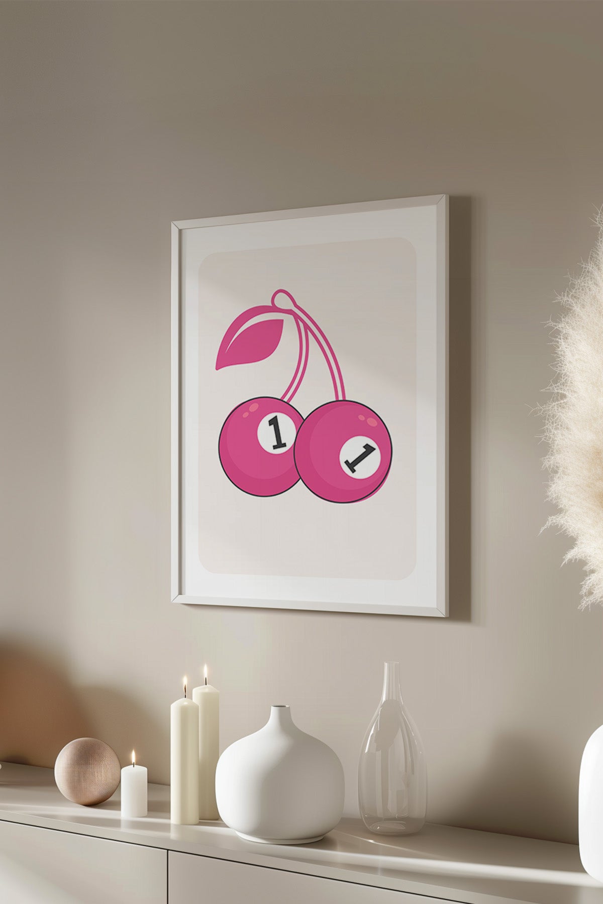 Lucky You Serisi Beyaz Çerçeveli Poster, Tablo Duvar Dekoru No:52
