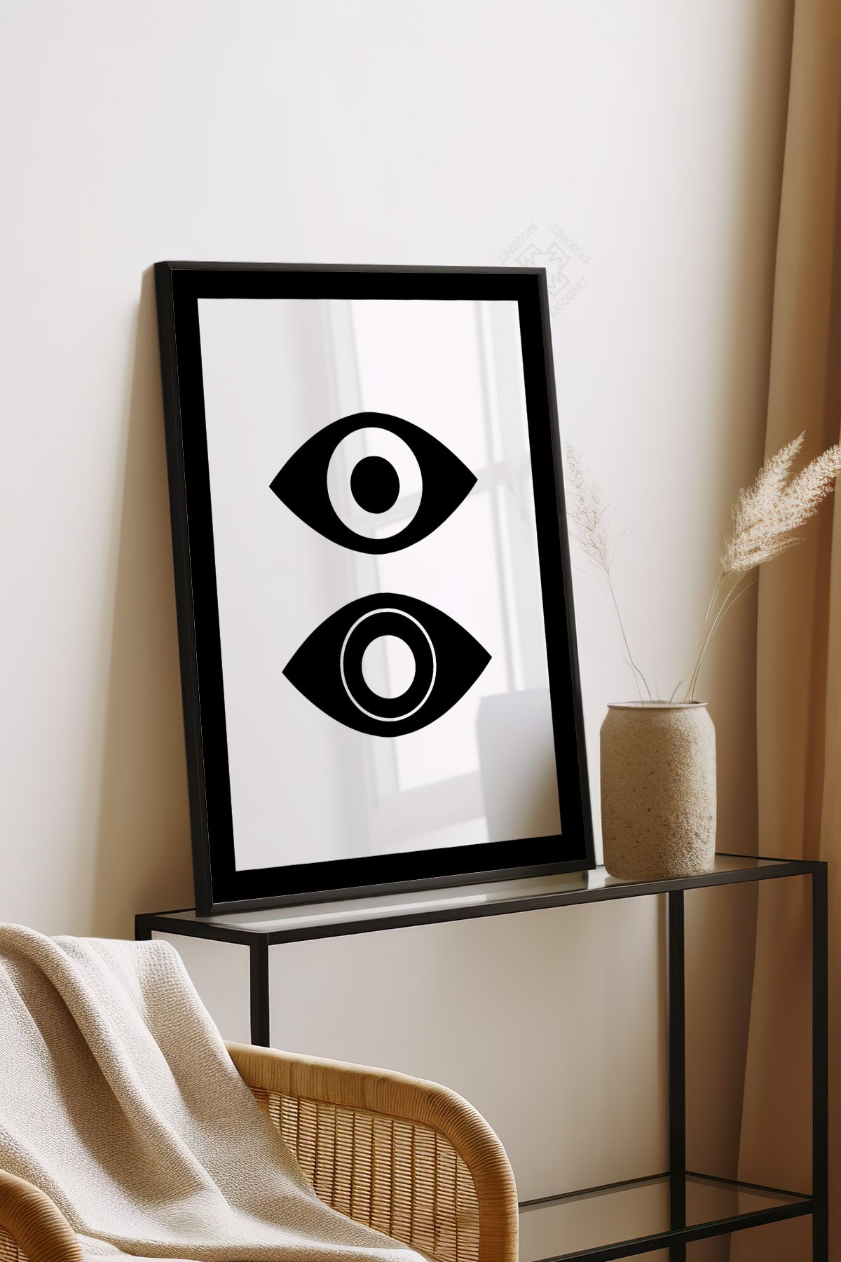 Bauhaus Serisi Siyah Çerçeveli Poster, Tablo No:44
