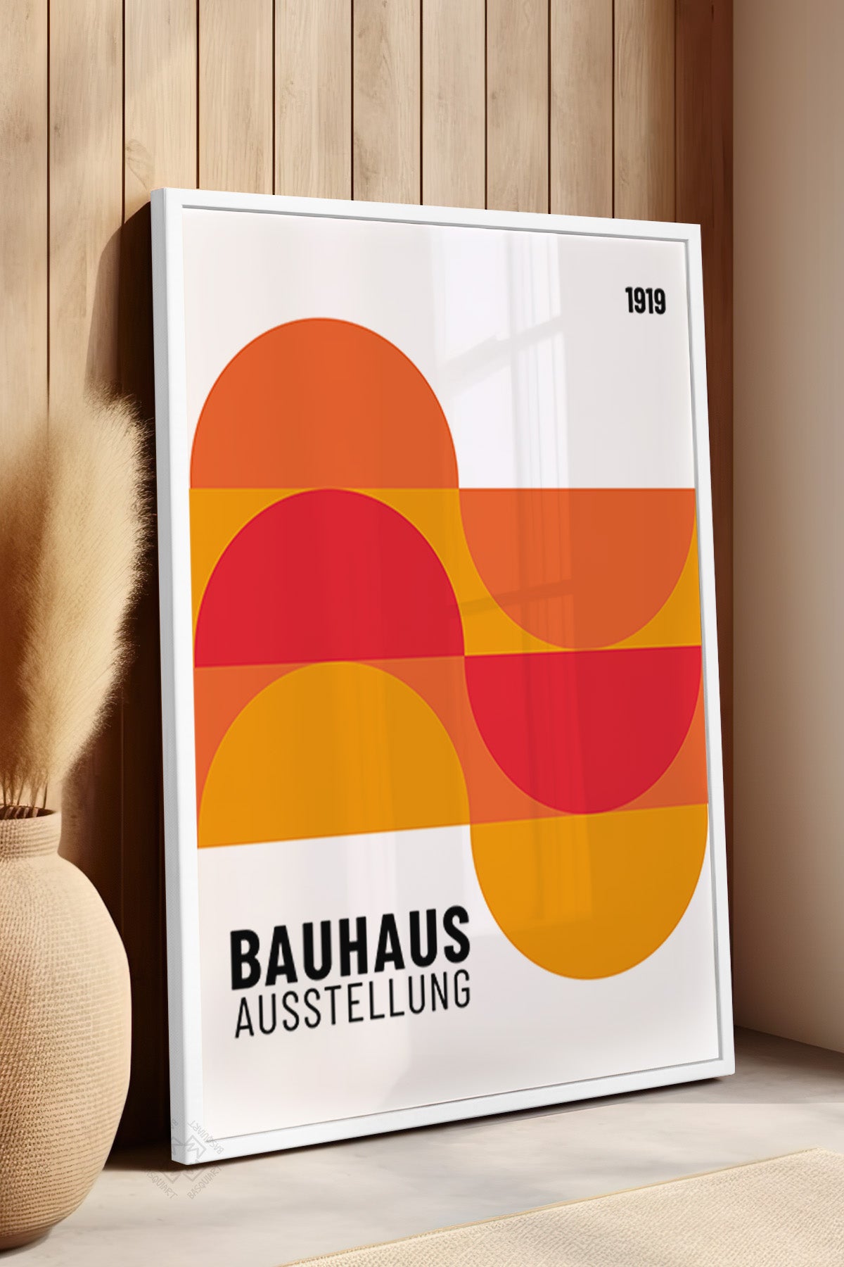 Bauhaus Serisi Beyaz Çerçeveli Poster, Tablo No:86