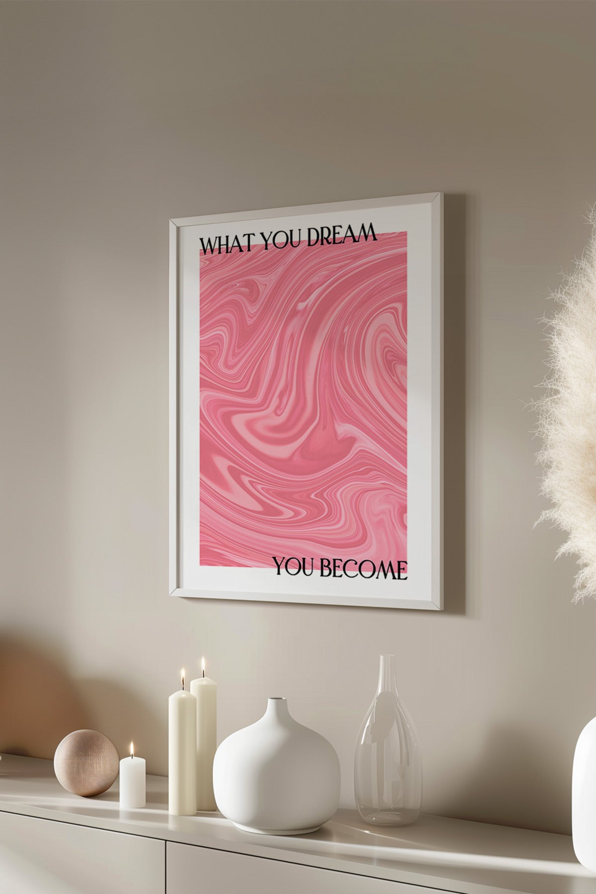 Aura Serisi Beyaz Çerçeveli Poster, Tablo No:124