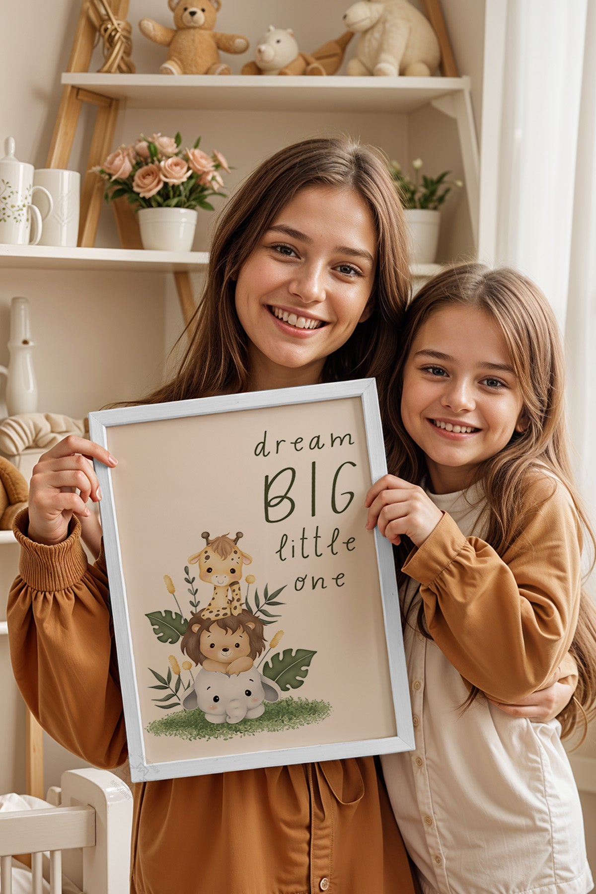 Çocuk Odası, Bebek Odası Beyaz Çerçeveli Poster, Tablo No:93