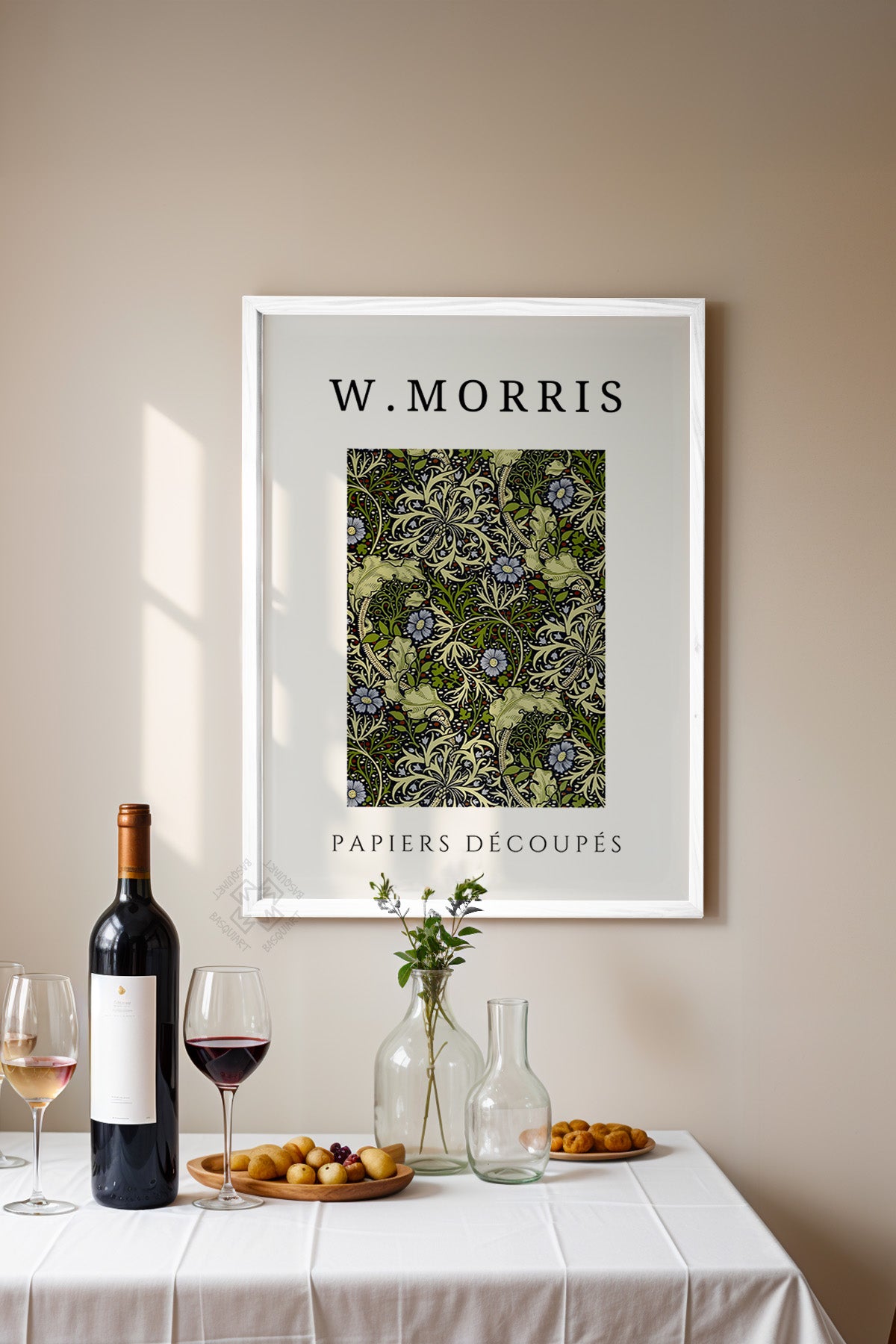 William Morris Serisi Beyaz Çerçeveli Poster, Tablo Duvar Dekoru No:17
