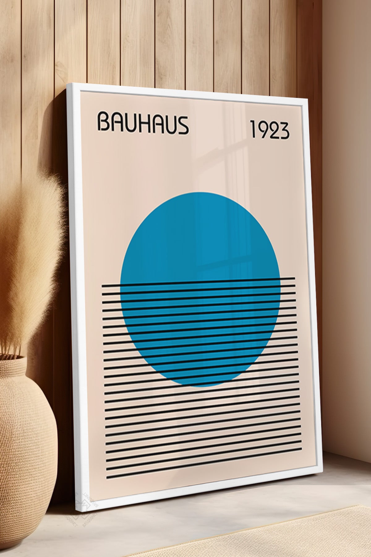 Bauhaus Serisi Beyaz Çerçeveli Poster, Tablo No:17