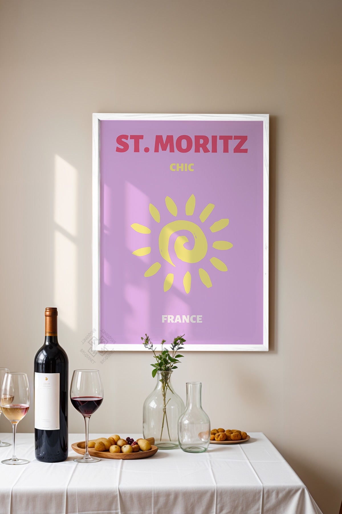 Şehir Serisi Beyaz Çerçeveli Poster, Tablo Duvar Dekoru No:19