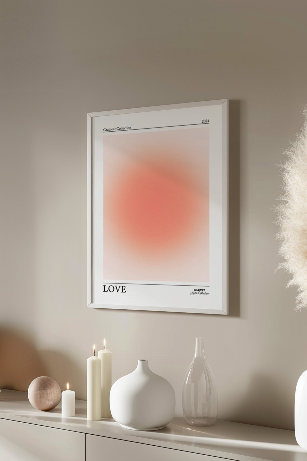 Aura Serisi Beyaz Çerçeveli Poster, Tablo No:45
