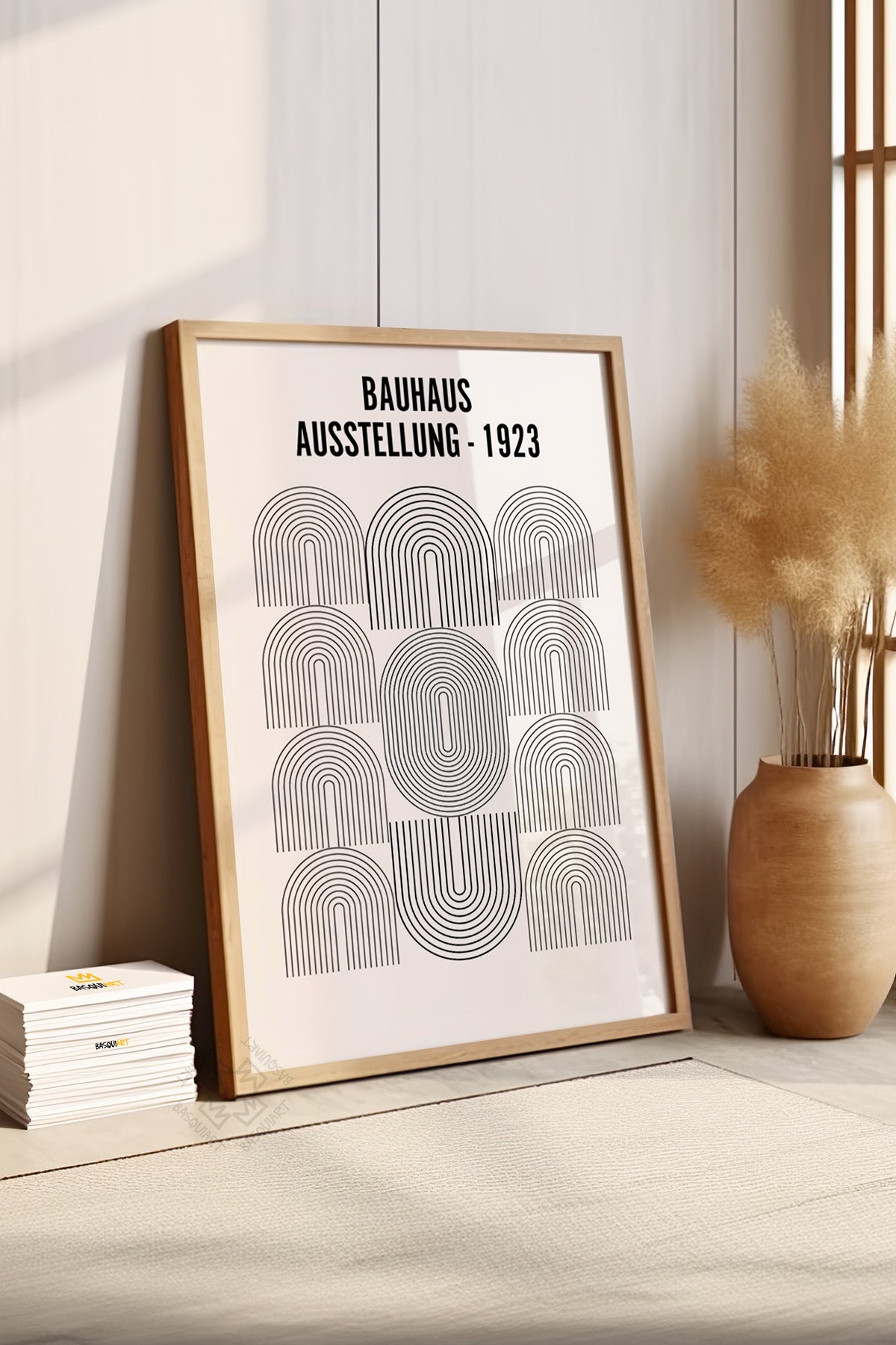 Bauhaus Serisi Ahşap Çerçeveli Poster, Tablo No:112