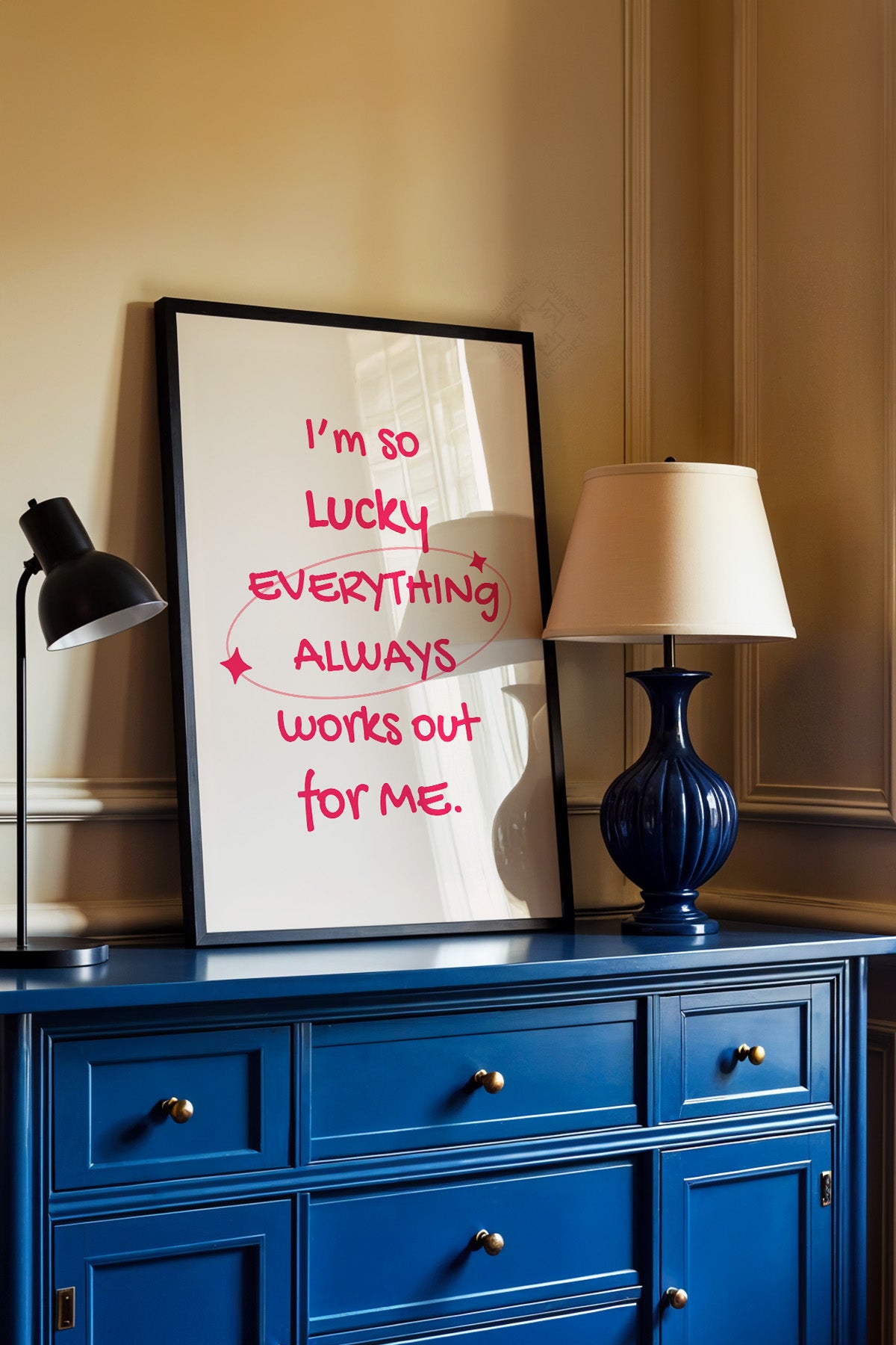 Lucky You Serisi Siyah Çerçeveli Poster, Tablo Duvar Dekoru No:89