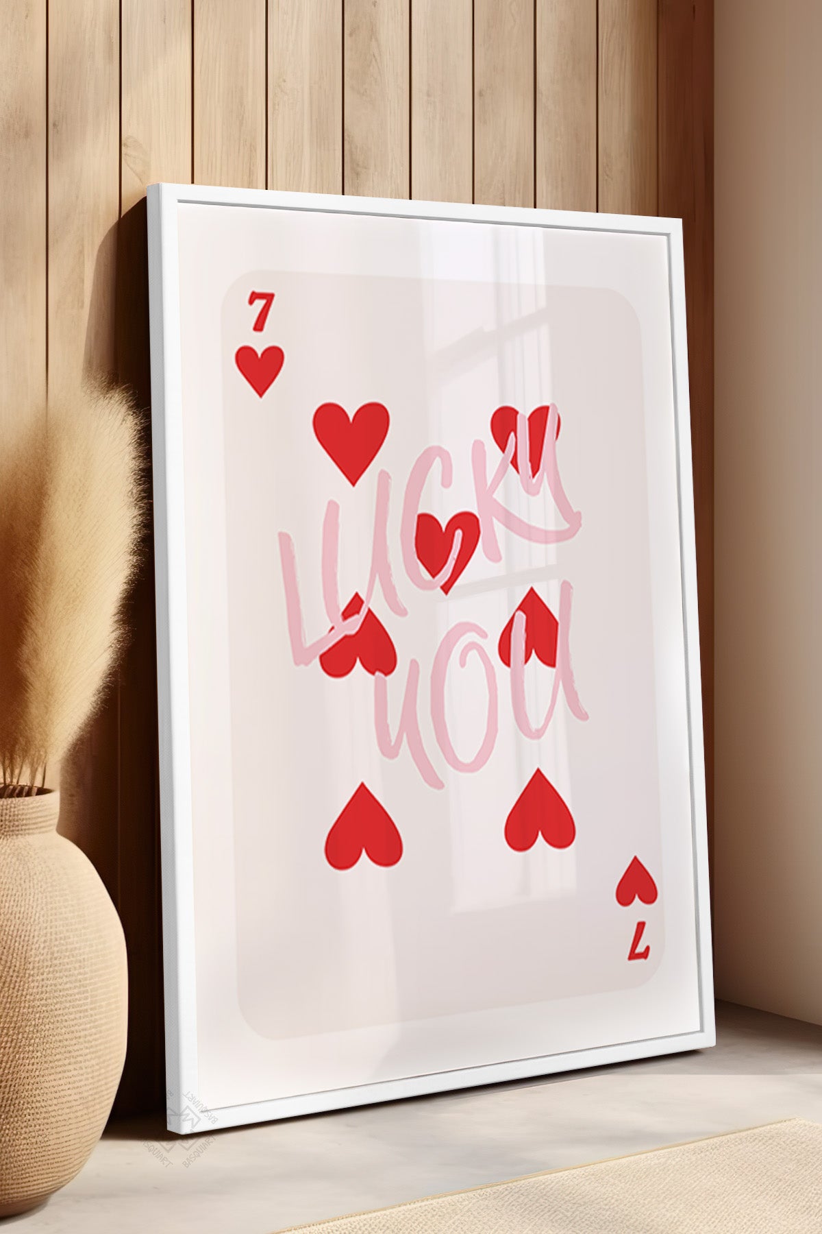Lucky You Serisi Beyaz Çerçeveli Poster, Tablo Duvar Dekoru No:125