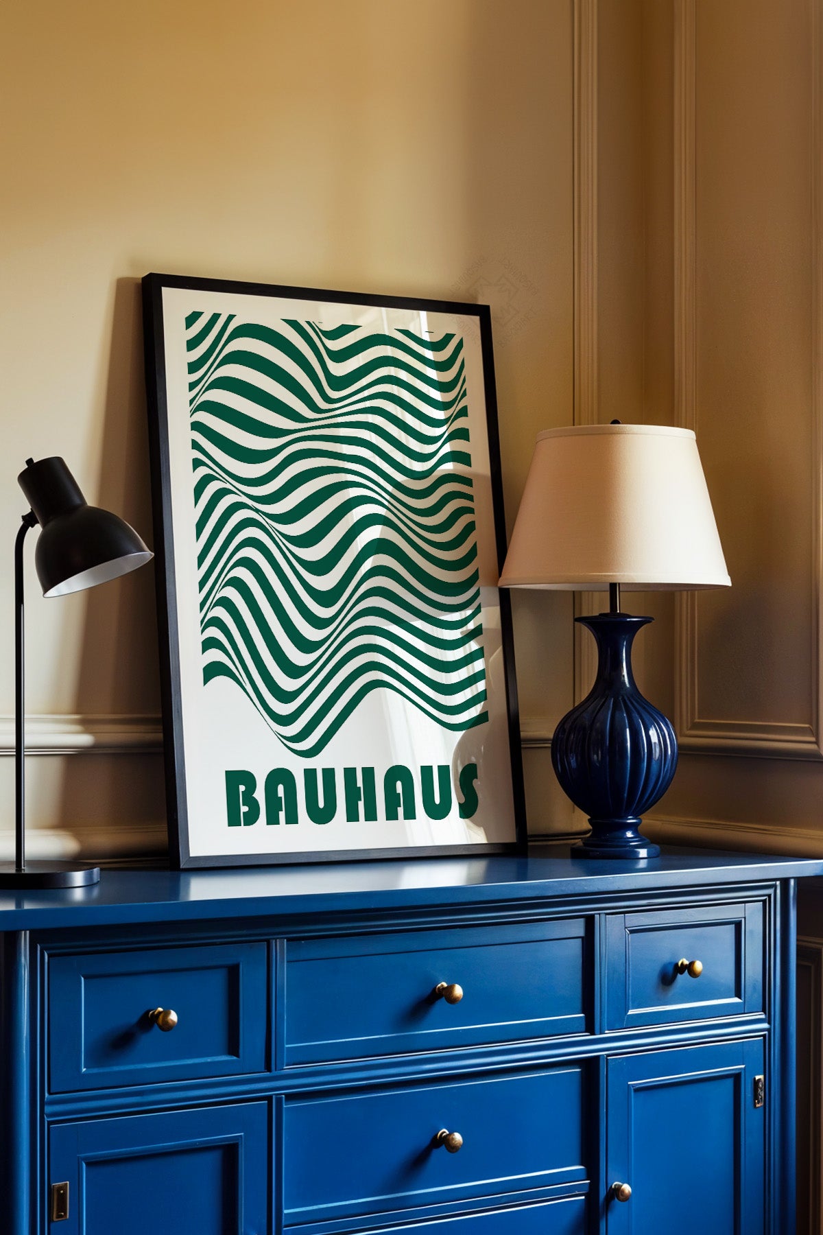 Bauhaus Serisi Siyah Çerçeveli Poster, Tablo No:68