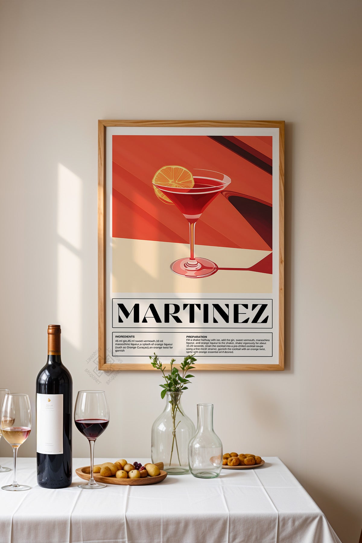 Kokteyl Serisi Ahşap Çerçeveli Poster, Tablo, Cafe, Restoran, Mutfak Duvar Dekoru No:1