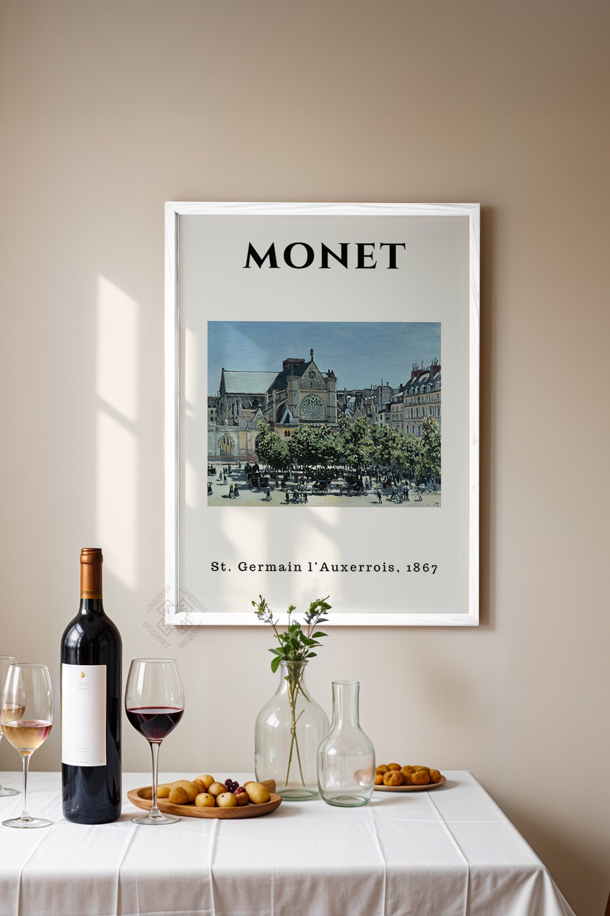 Claude Monet Serisi Beyaz Çerçeveli Poster, Tablo Duvar Dekoru No:23
