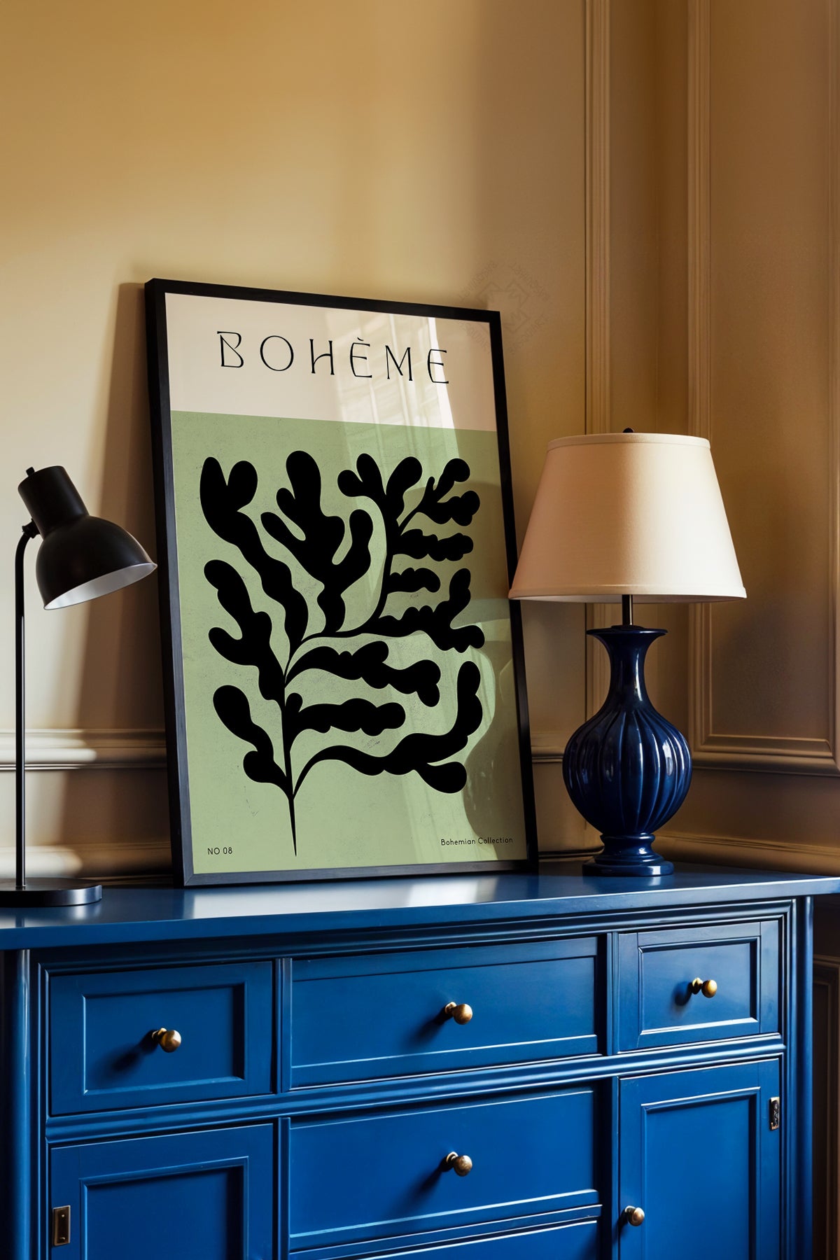 Bohemian Serisi Siyah Çerçeveli Poster, Tablo No:56