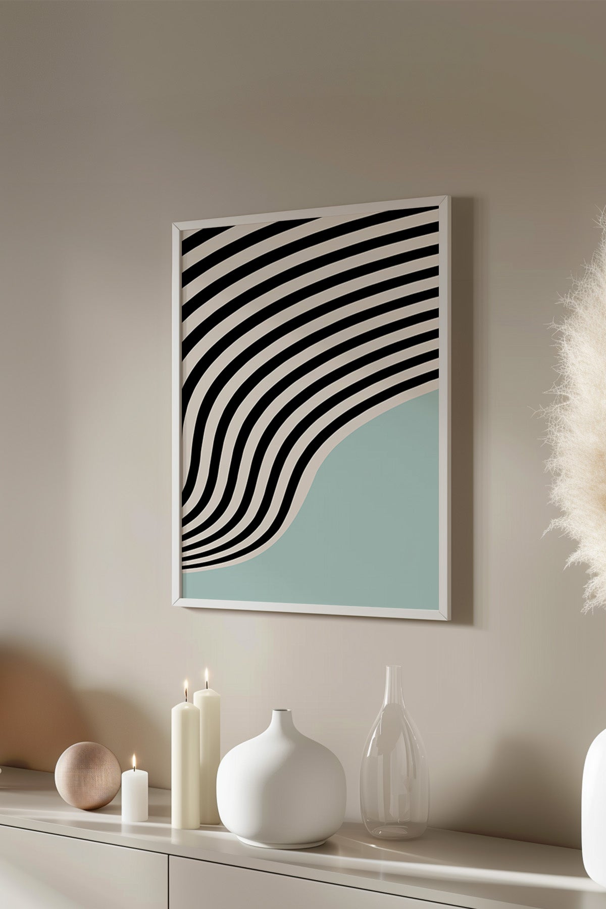 Bauhaus Serisi Beyaz Çerçeveli Poster, Tablo No:67
