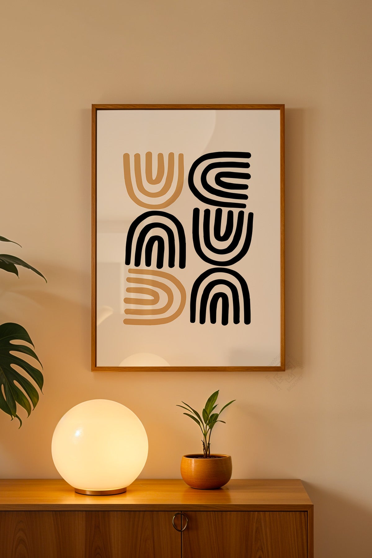 Bauhaus Serisi Ahşap Çerçeveli Poster, Tablo No:106