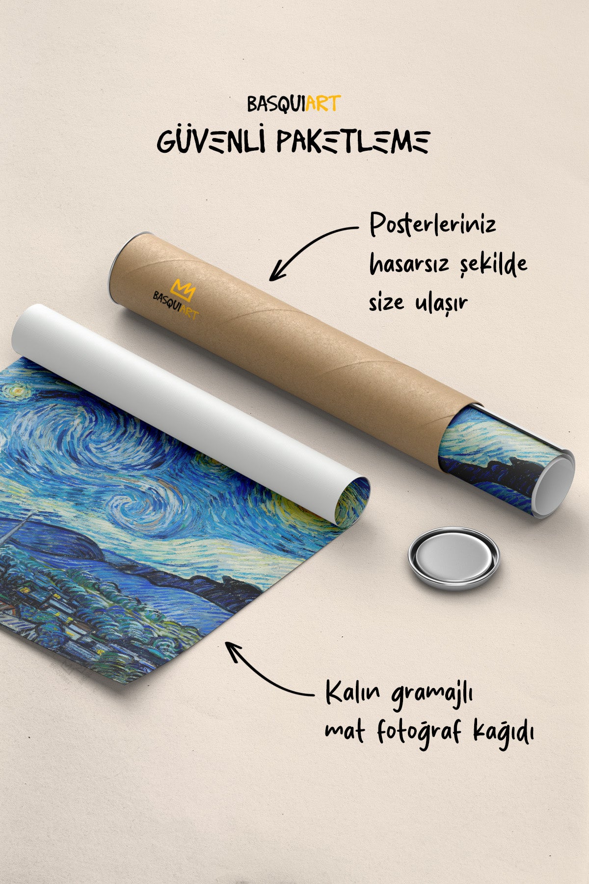 Van Gogh Tablo 4'lü Poster Seti, Duvar Dekoru No:48