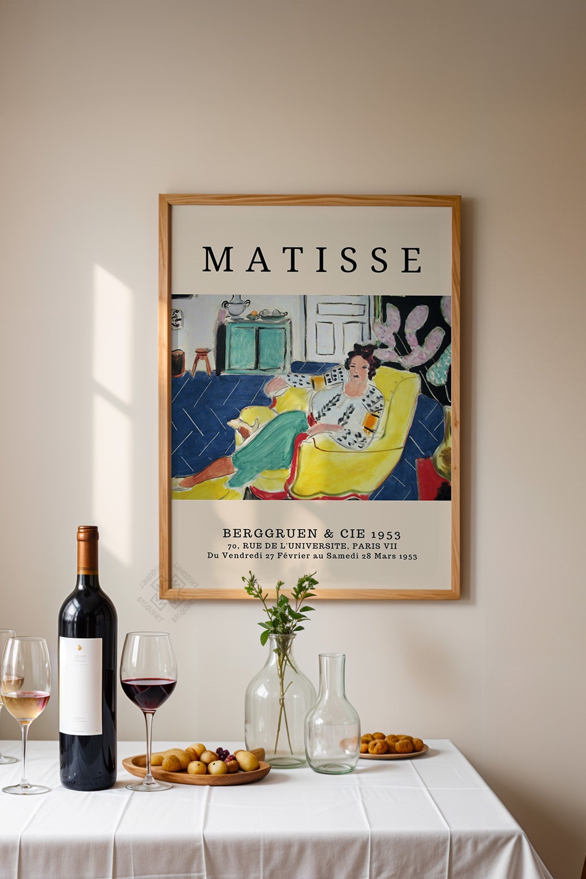 Henri Matisse Serisi Ahşap Çerçeveli Poster, Tablo Duvar Dekoru No:7