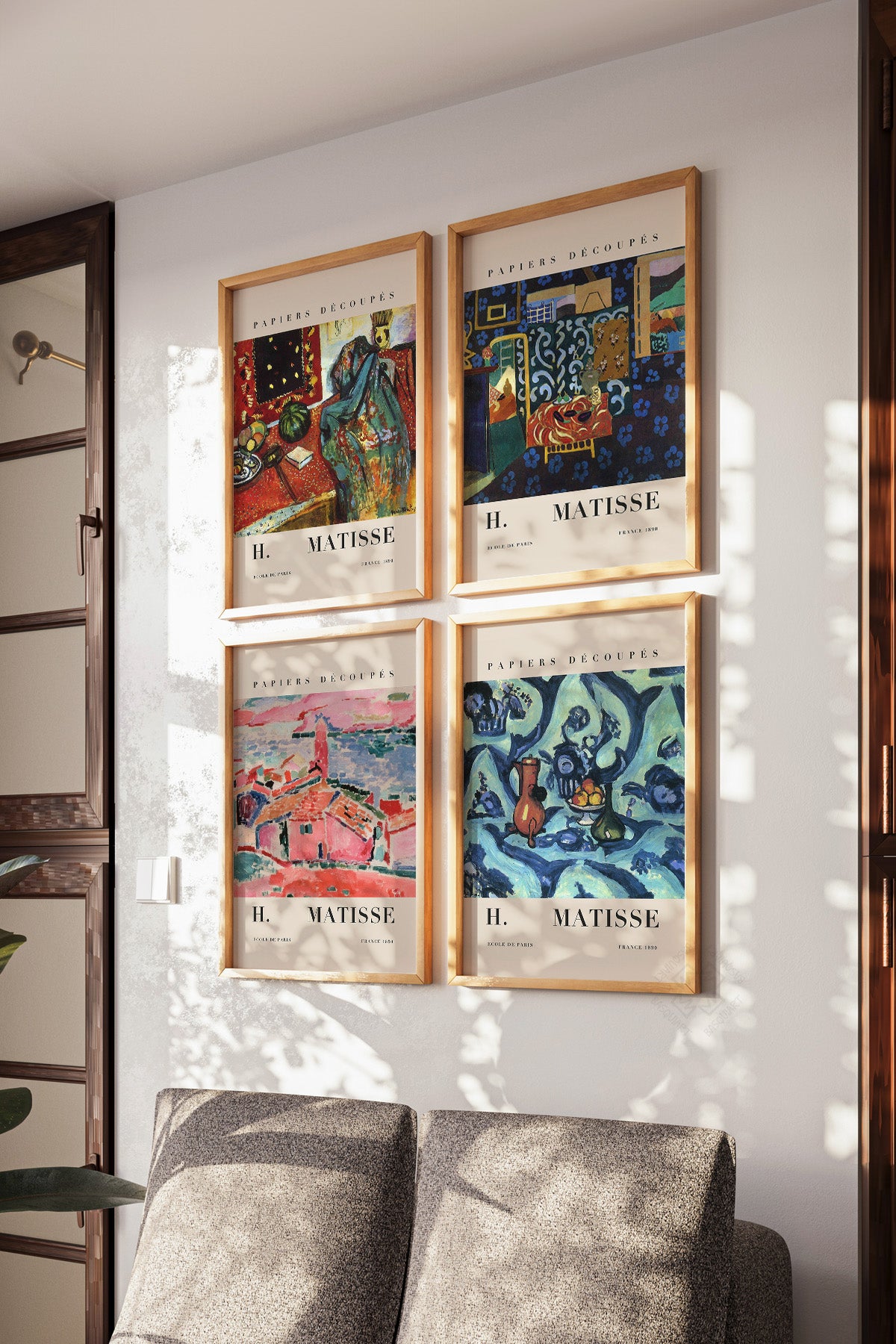 H Matisse 4'lü Ahşap Çerçeveli Poster, Tablo Seti No:57