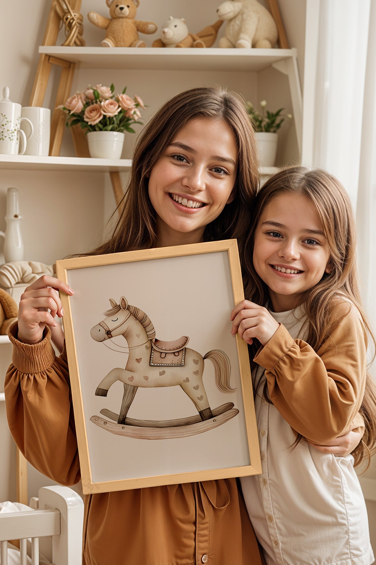 Çocuk Odası, Bebek Odası Ahşap Çerçeveli Poster, Tablo No:55