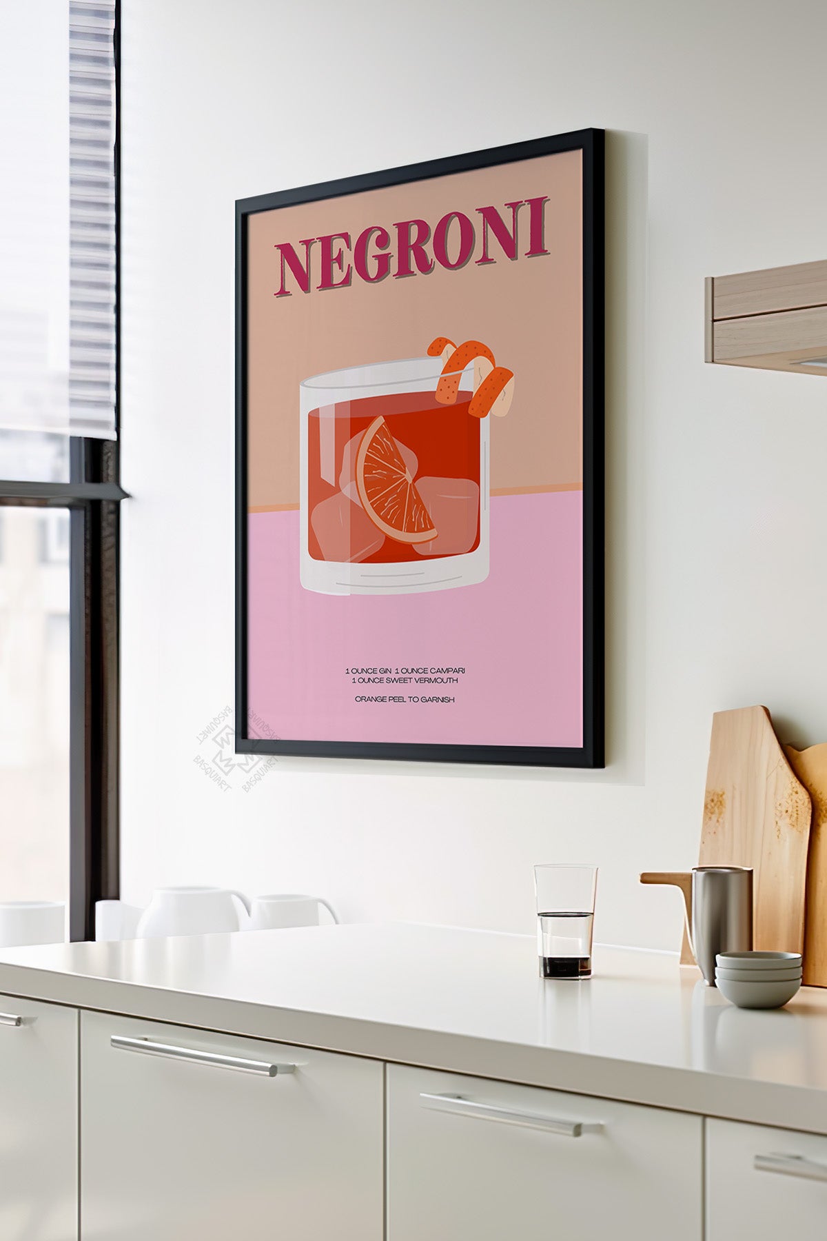 Kokteyl Serisi Siyah Çerçeveli Poster, Tablo, Cafe, Restoran, Mutfak Duvar Dekoru No:55