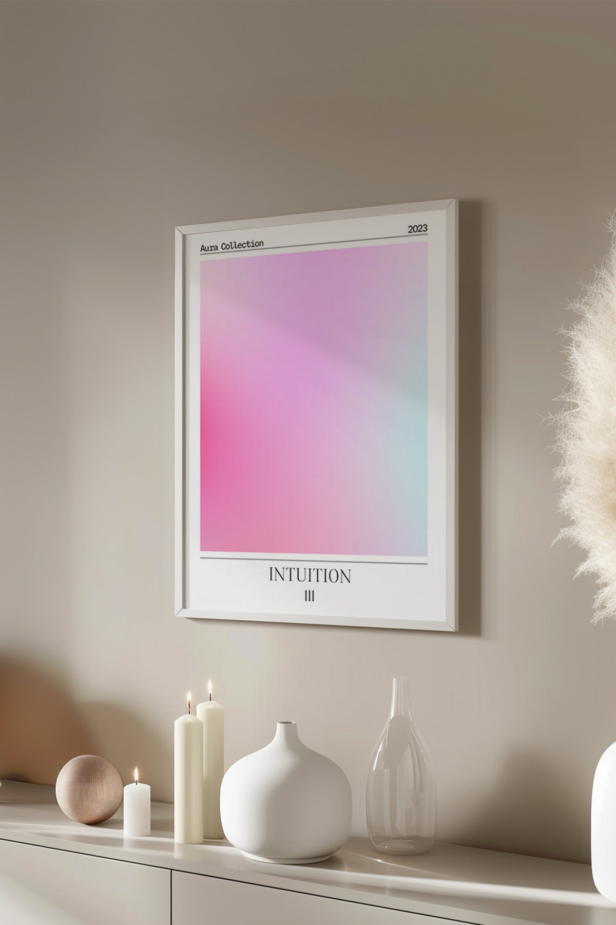 Aura Serisi Beyaz Çerçeveli Poster, Tablo No:189