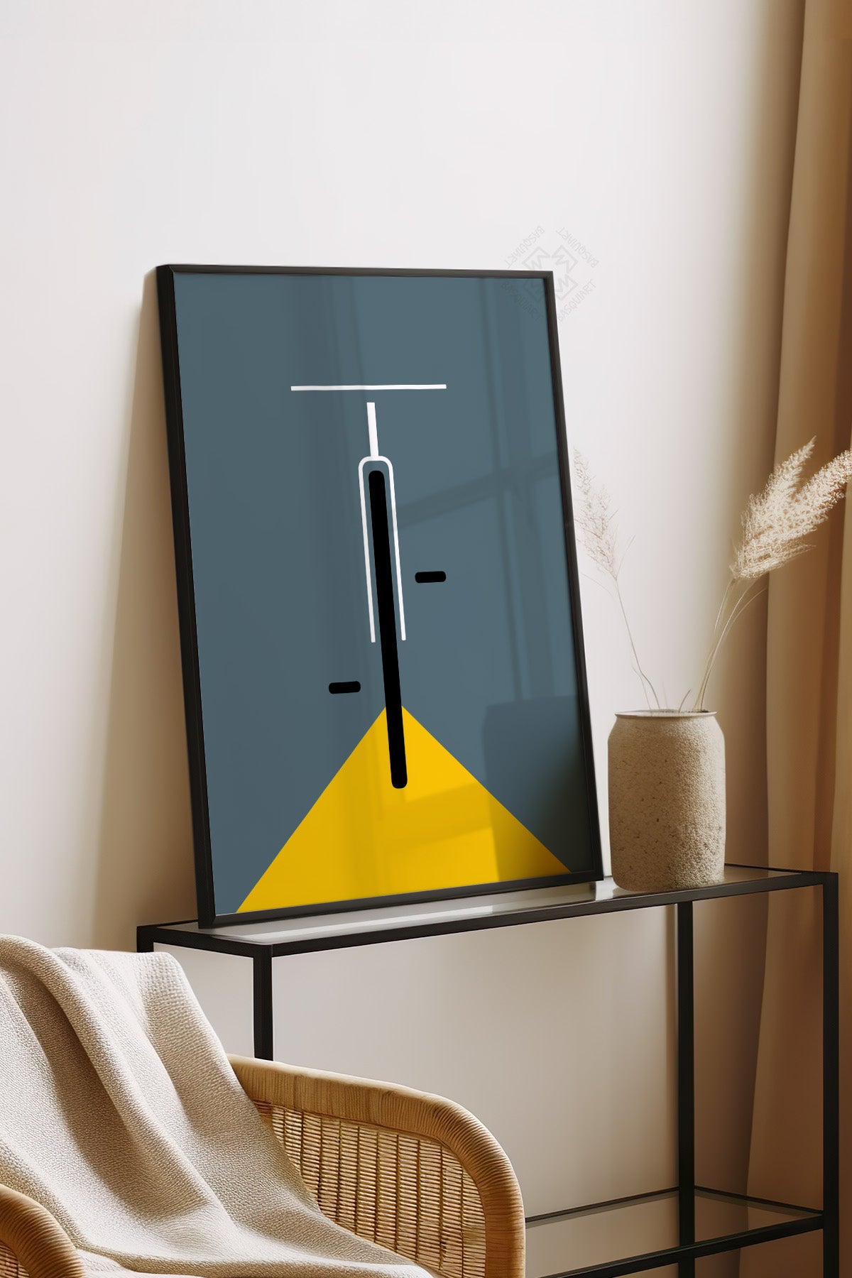 Bauhaus Serisi Siyah Çerçeveli Poster, Tablo No:55