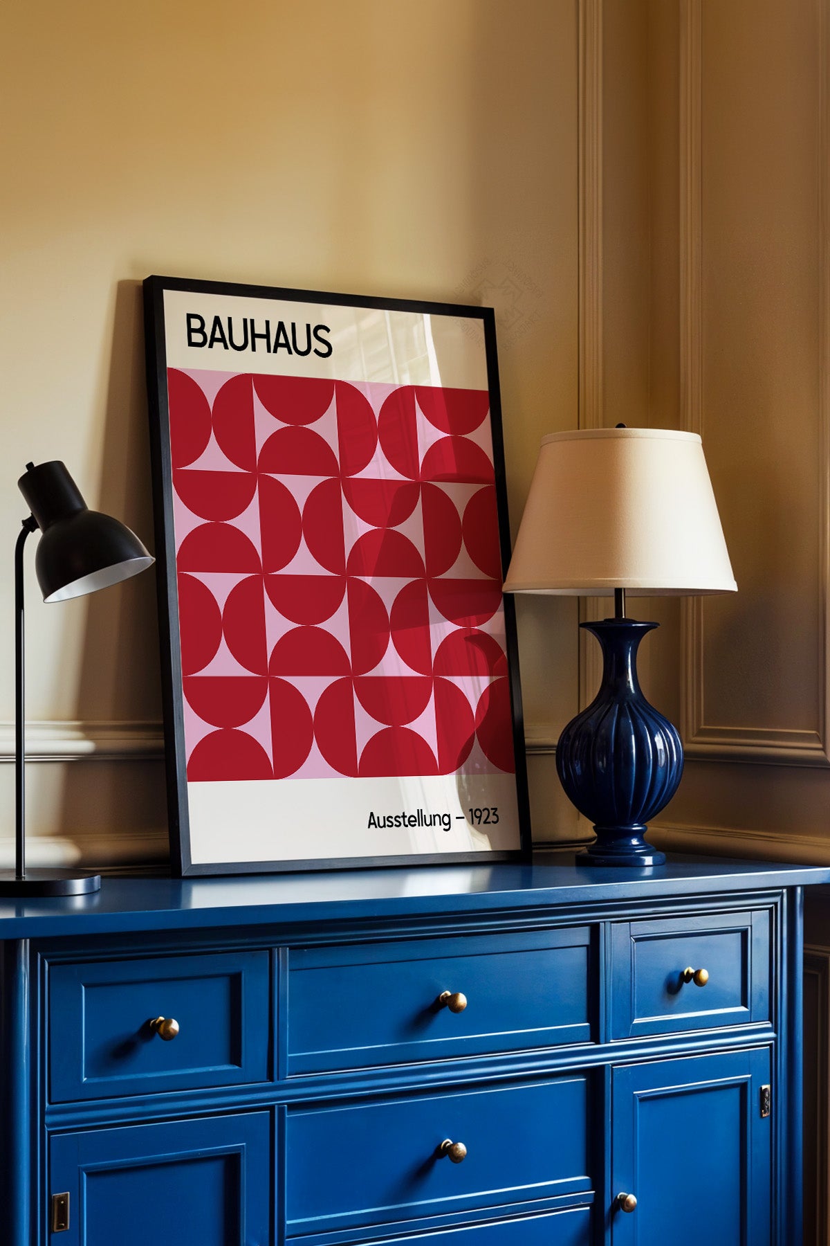 Bauhaus Serisi Siyah Çerçeveli Poster, Tablo No:123